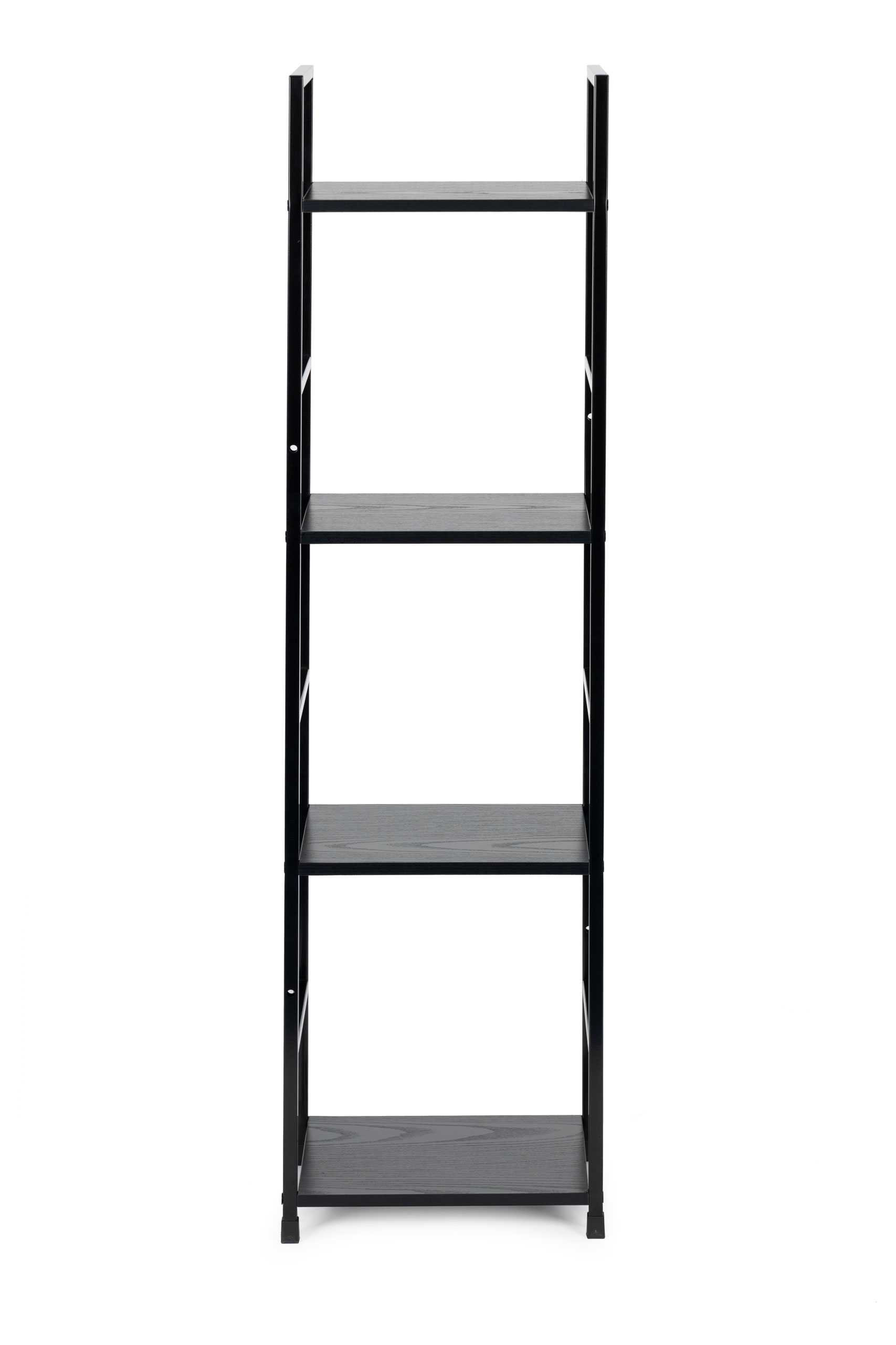 Regał drewniany nowoczesny metalowa rama LOFT 4 półki czarny ModernHome - obrazek 4