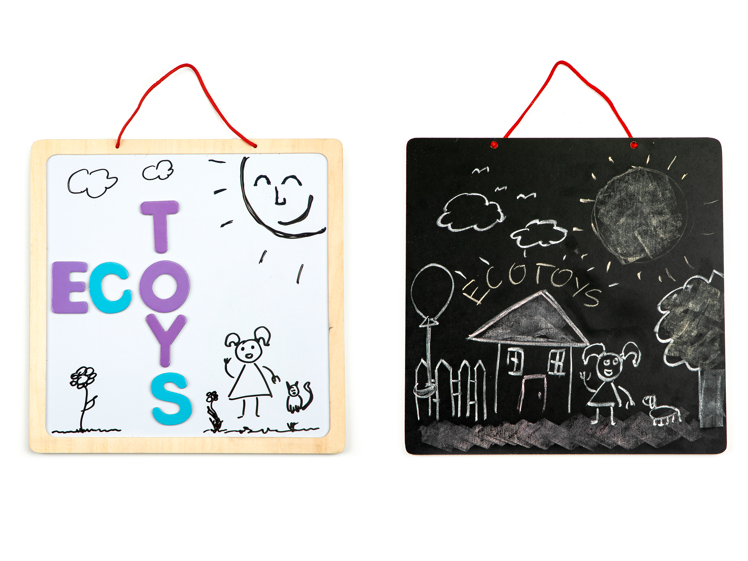 Tablica edukacyjna 3w1 magnetyczna kredowa literki ECOTOYS - obrazek 4