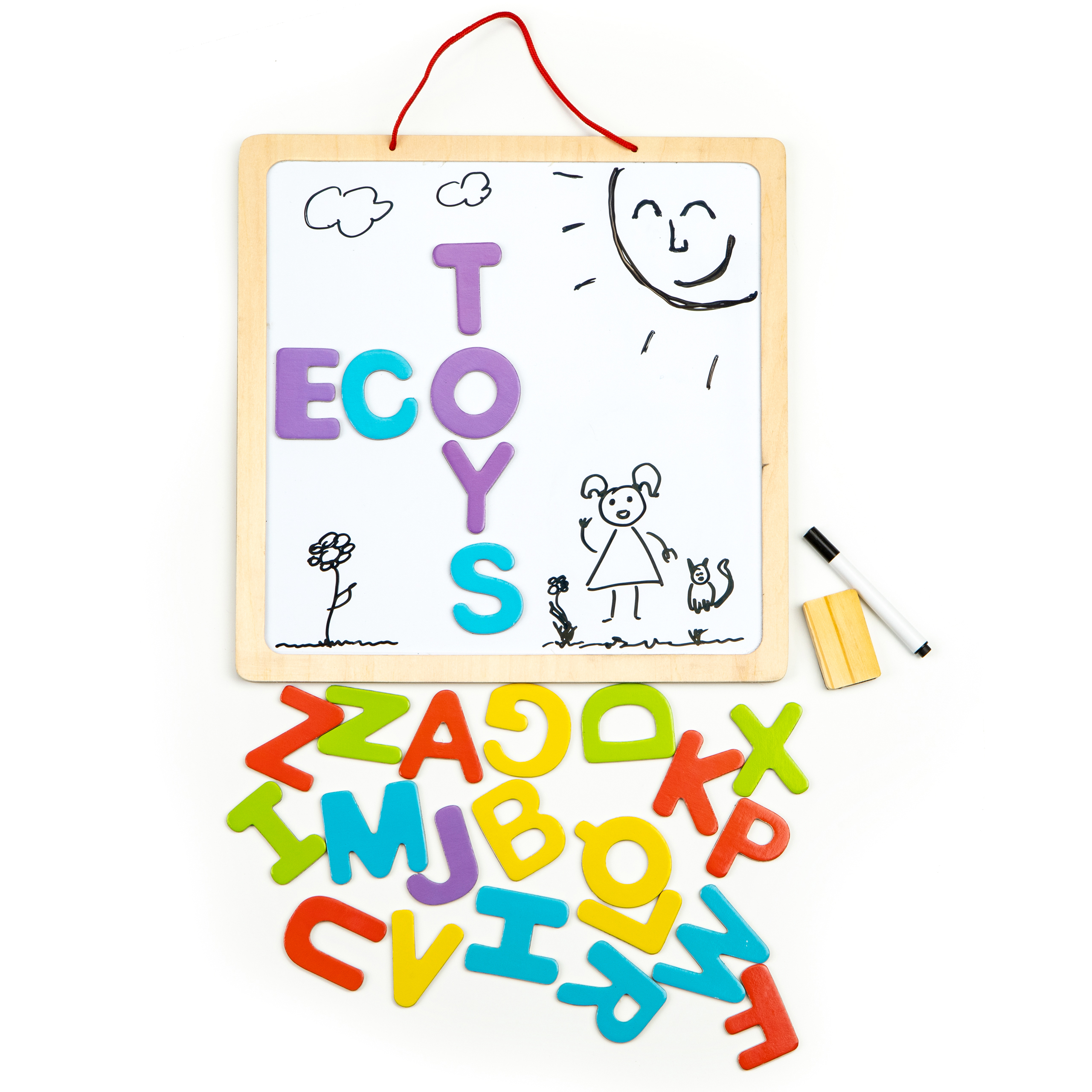 Tablica edukacyjna 3w1 magnetyczna kredowa literki ECOTOYS - obrazek 7
