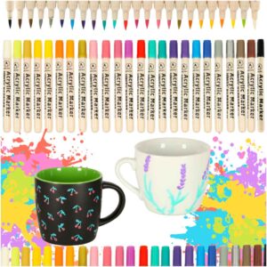 Markery akrylowe do tkanin kamieni pisaki flamastry mazaki wodoodporne DIY 24 szt.