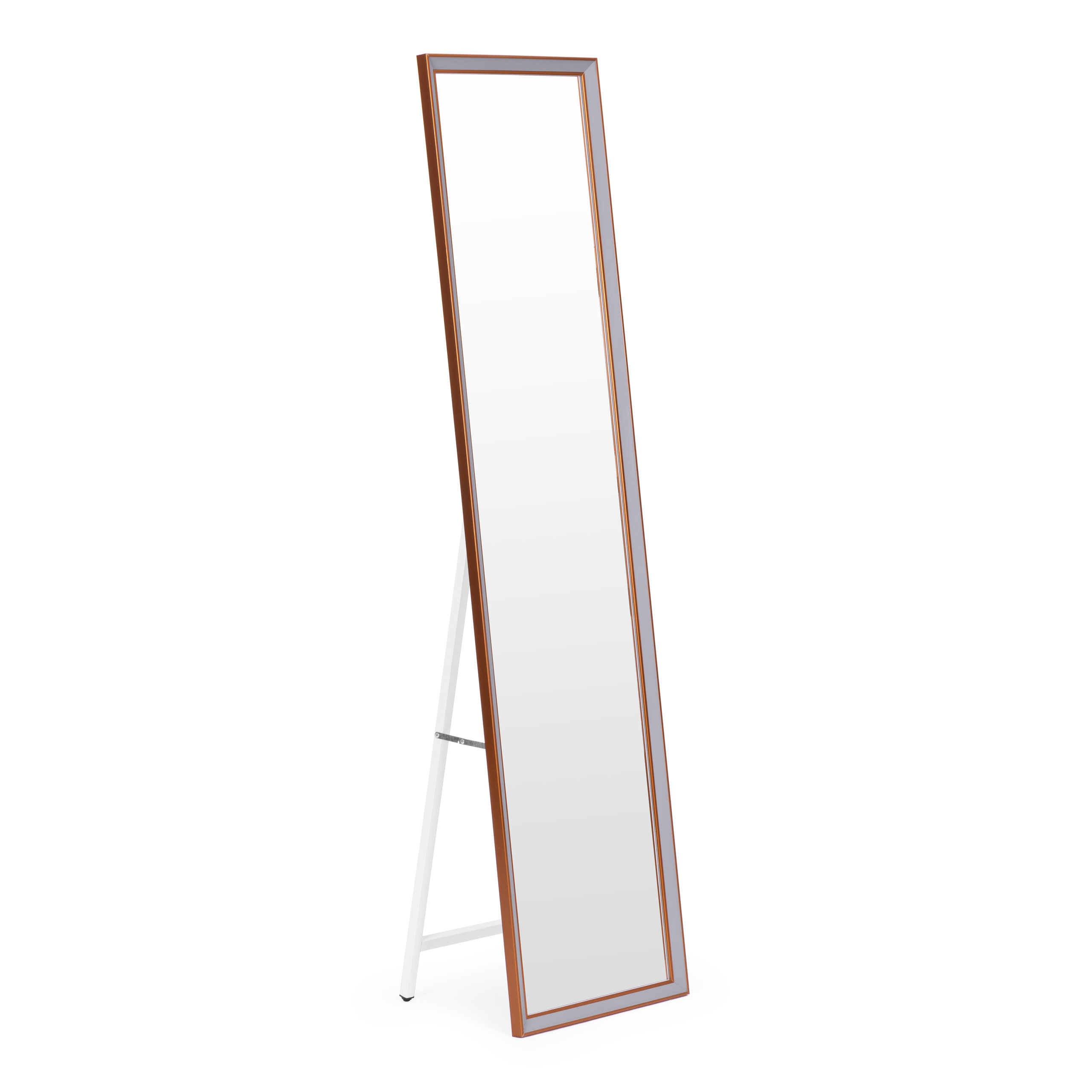 Duże lustro stojące 148 cm aluminowa rama rozstawiane ModernHome - obrazek 3