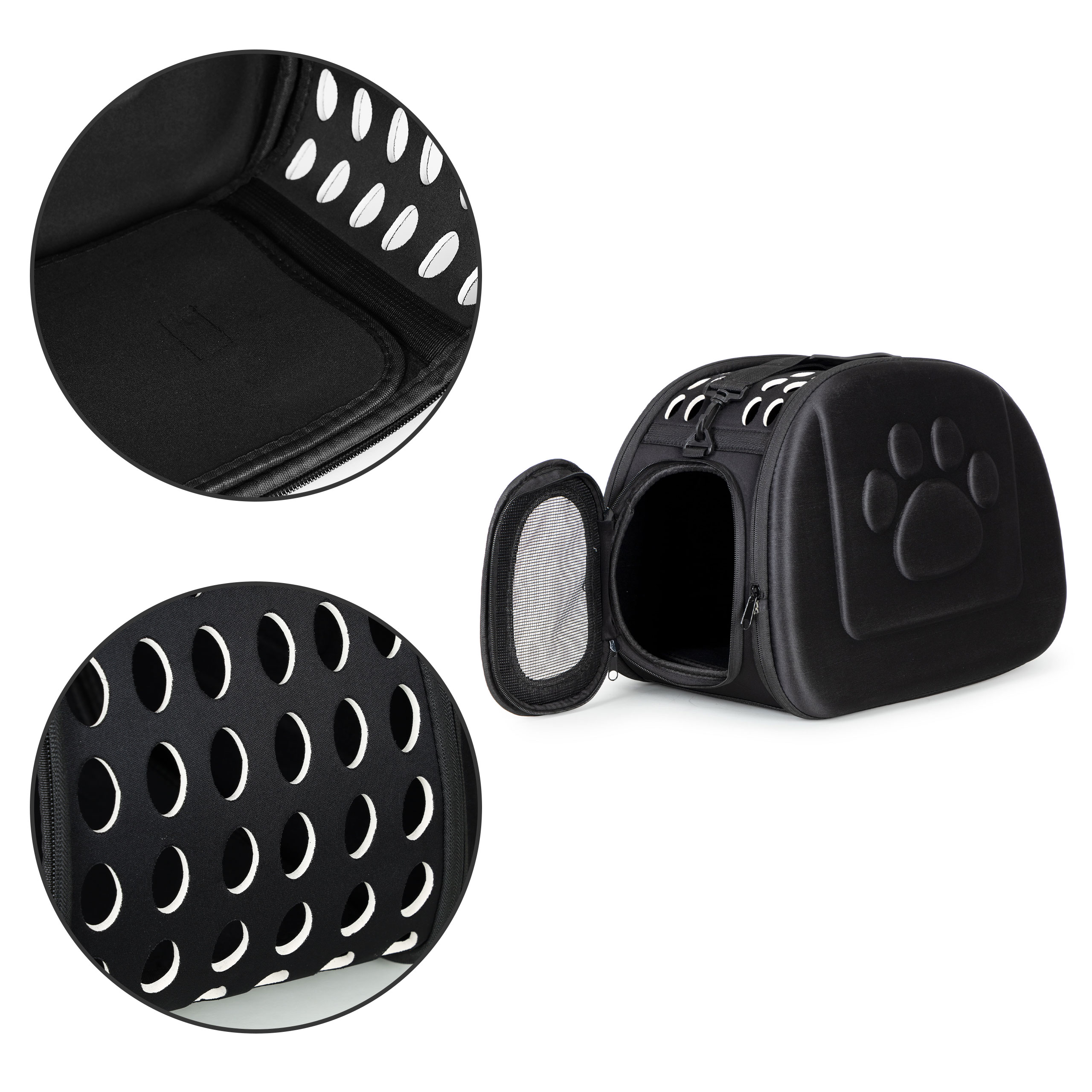 Duży transporter dla kota psa torba podróżna czarna - obrazek 5