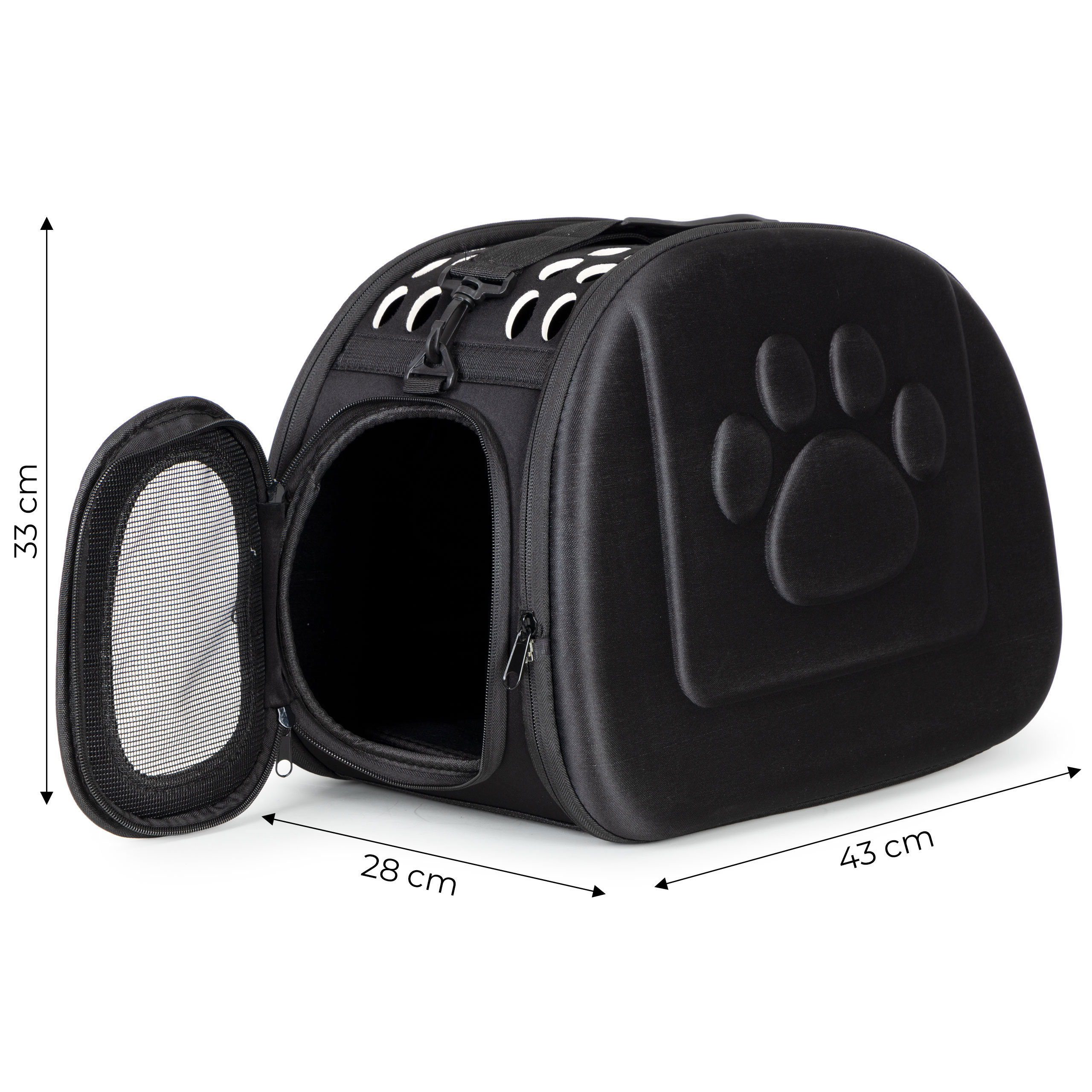 Duży transporter dla kota psa torba podróżna czarna - obrazek 7