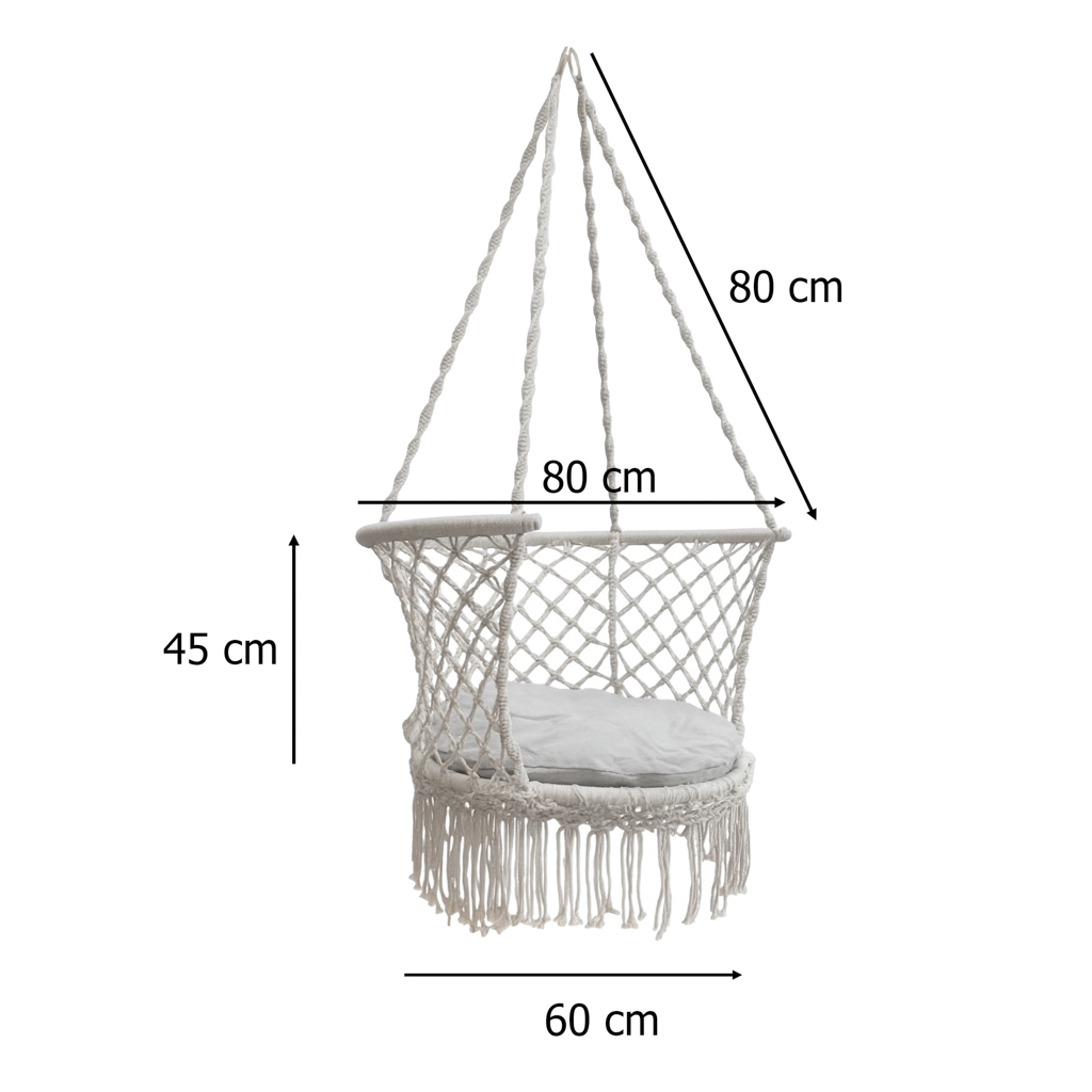Huśtawka ogrodowa bocianie gniazdo z oparciem ogrodowa szare 80 cm 150 kg - obrazek 5