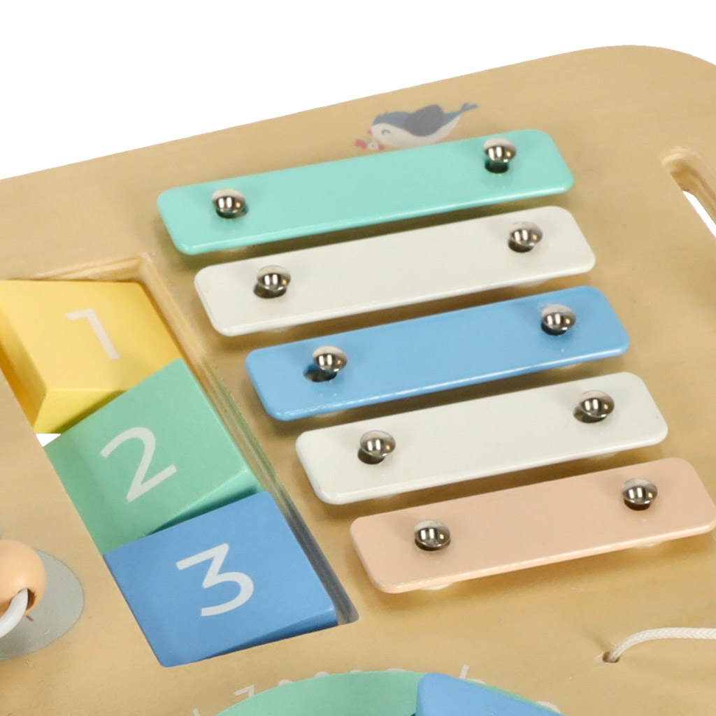 Tablica manipulacyjna LULILO LUDO stolik drewniany sensoryczny 2w1 miętowy - obrazek 5