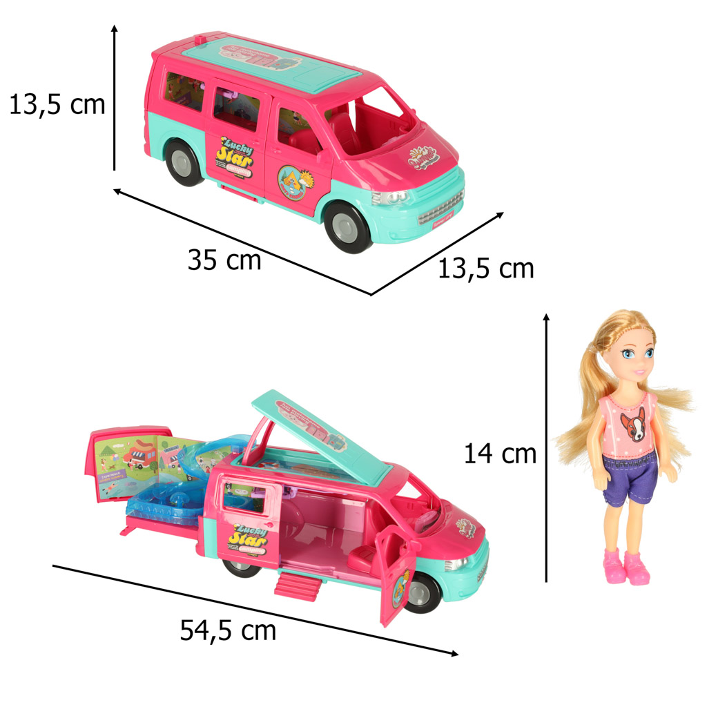 Samochód dla lalek kempingowy kamper akcesoria lalka basen - obrazek 13