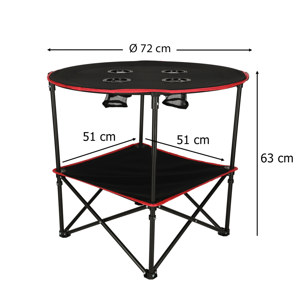 Stolik stół turystyczny składany przenośny kempingowy z pokrowcem 72 cm x 72 cm - obrazek 10