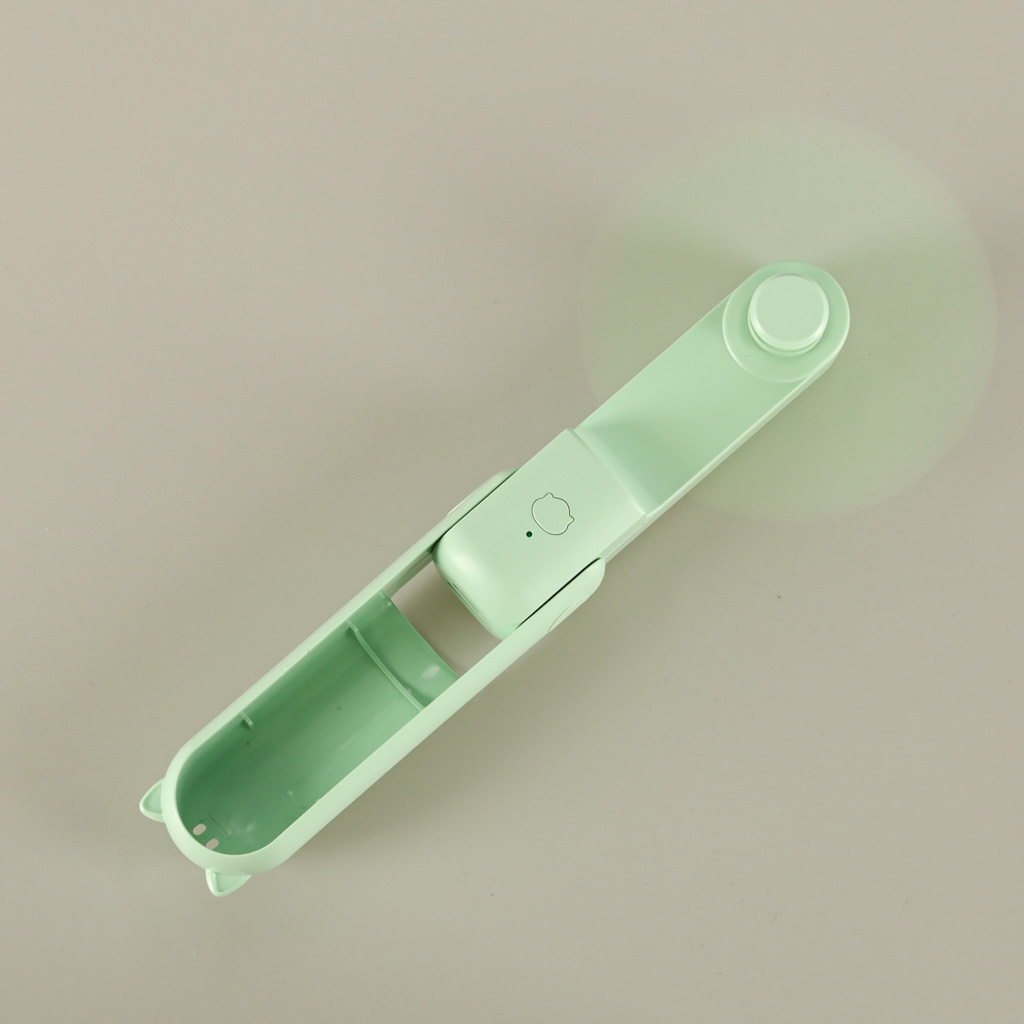 Wiatrak biurkowy wentylator mini ręczny składany wiatraczek przenośny USB zielony - obrazek 14