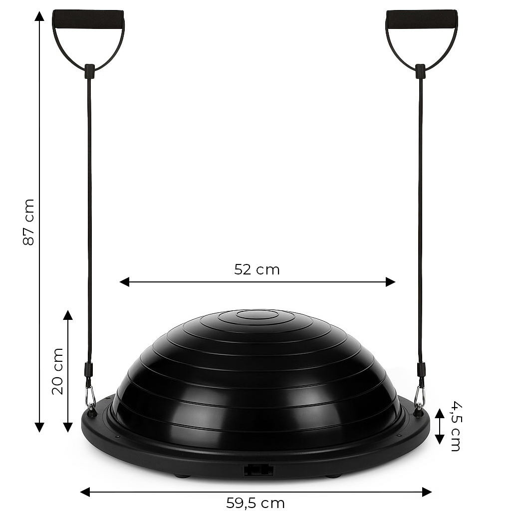 Platforma do balansowania z ekspanderami półpiłka trener równowagi + pompka ModernHome - obrazek 10