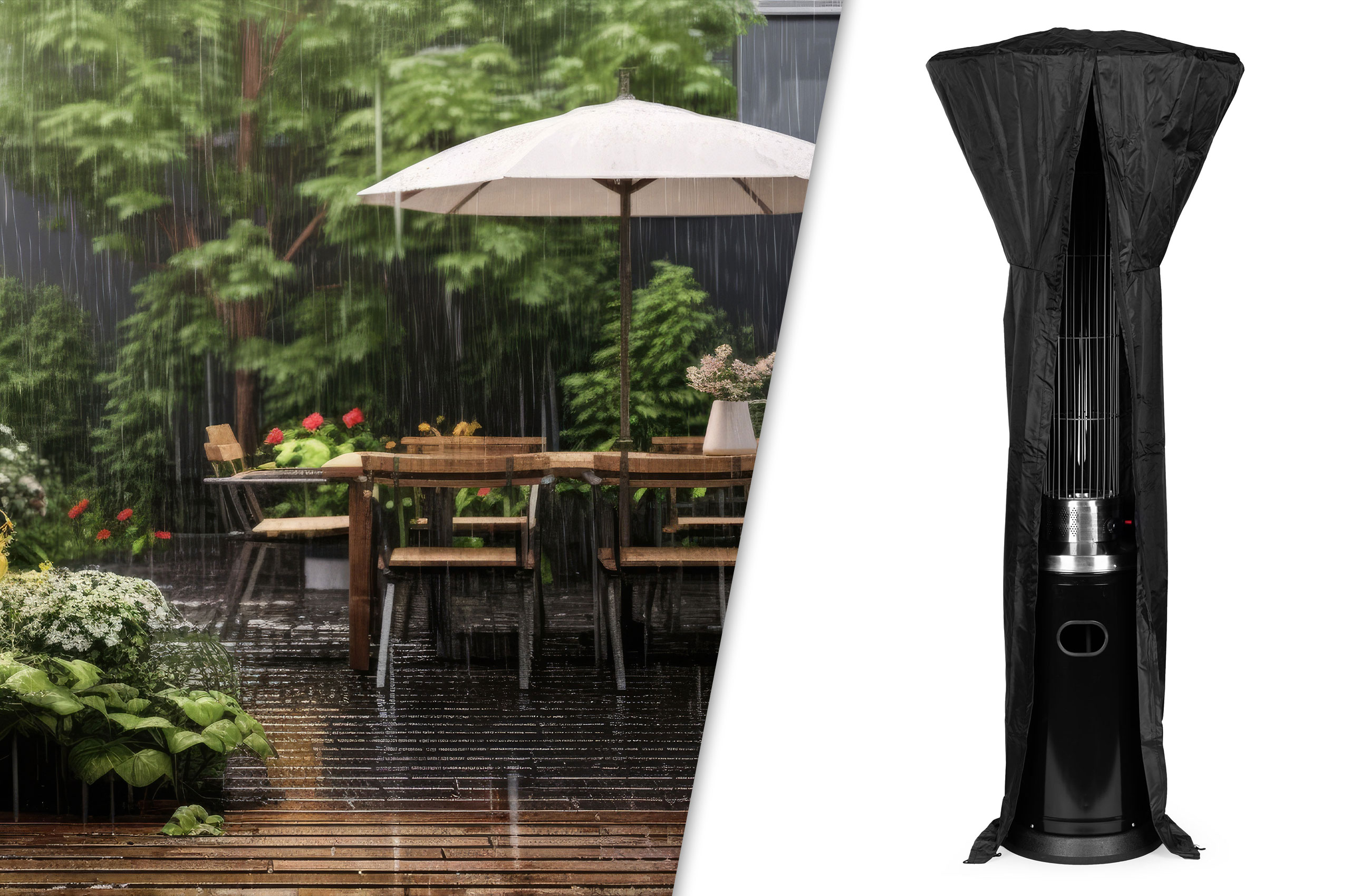 Ogrzewacz parasol gazowy grzejnik 9 kW szklany na ogród patio reduktor wąż pokrowiec MultiGarden - obrazek 3