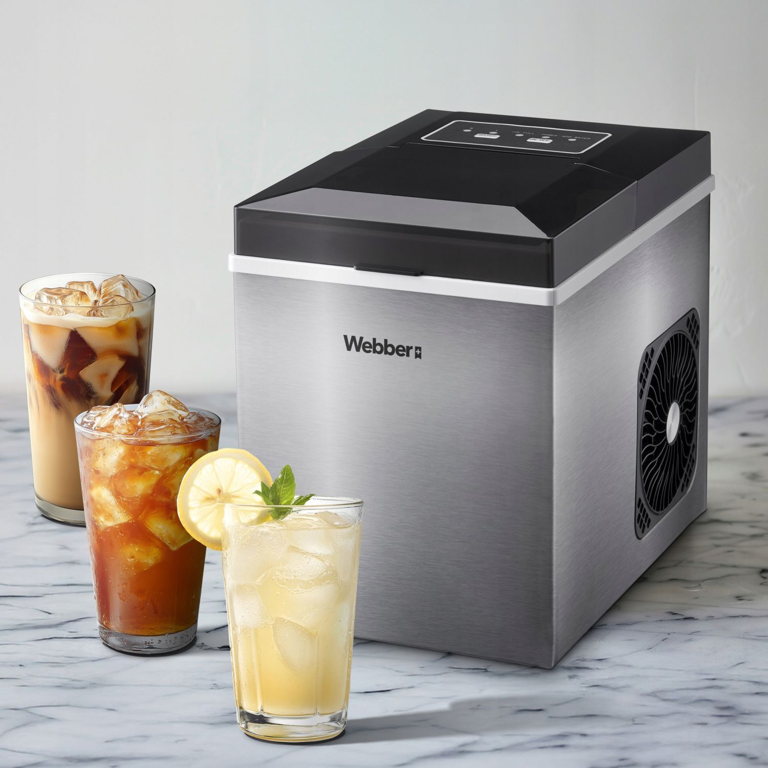 Kostkarka do lodu domowa maszyna do kostek kuszony lód 10 kg 165W WEBBER - obrazek 3