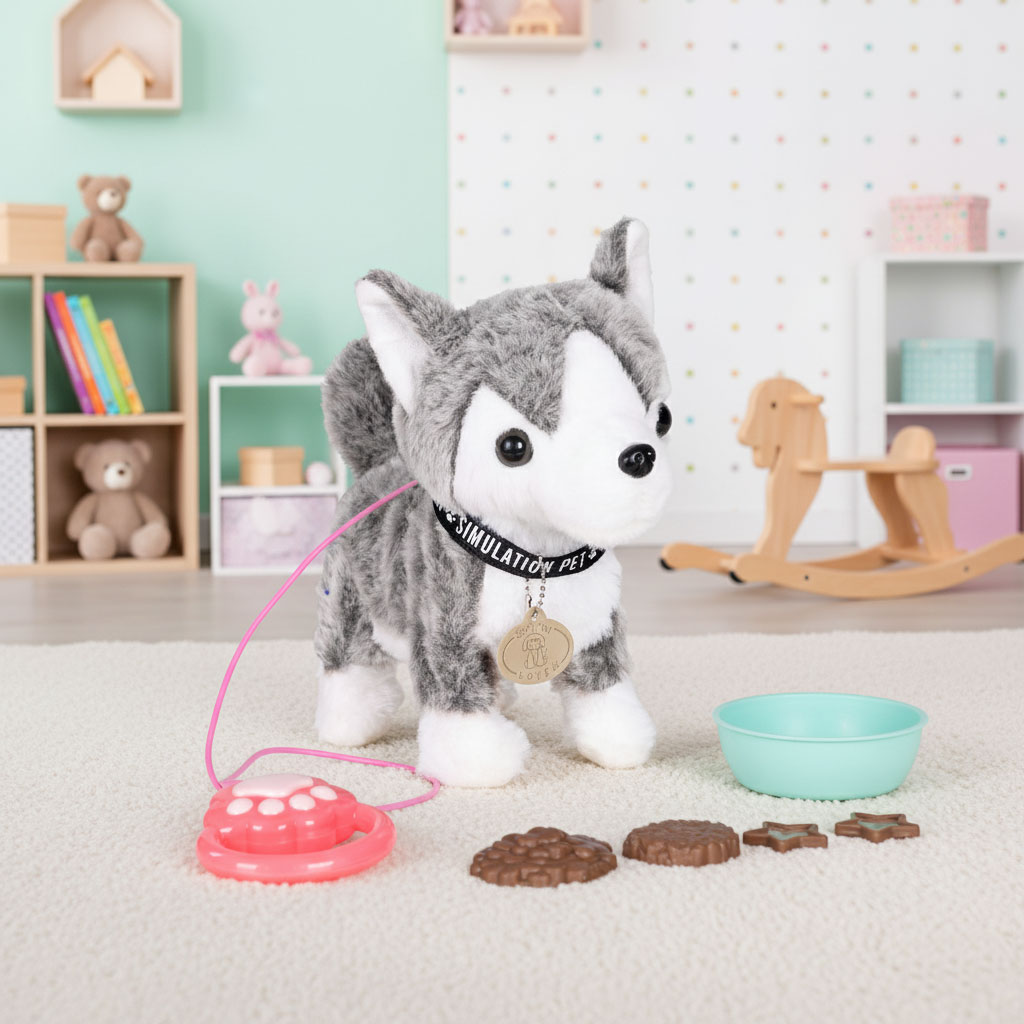 Interaktywny piesek na smyczy husky chodzi i merda ogonem melodyjki - obrazek 3