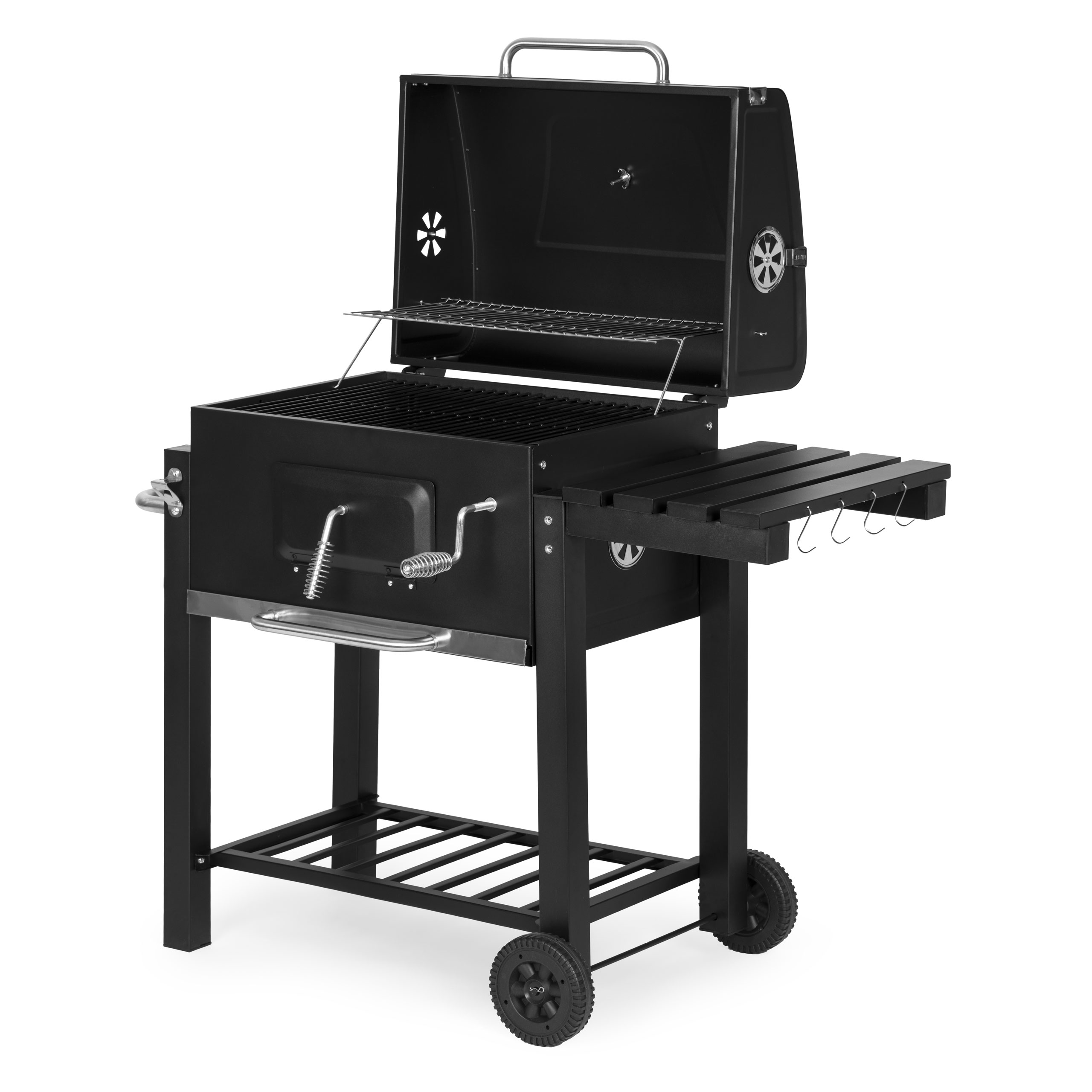 Grill węglowy duży ogrodowy z pokrywą termometr półki koła dmuchawa gratis - obrazek 3