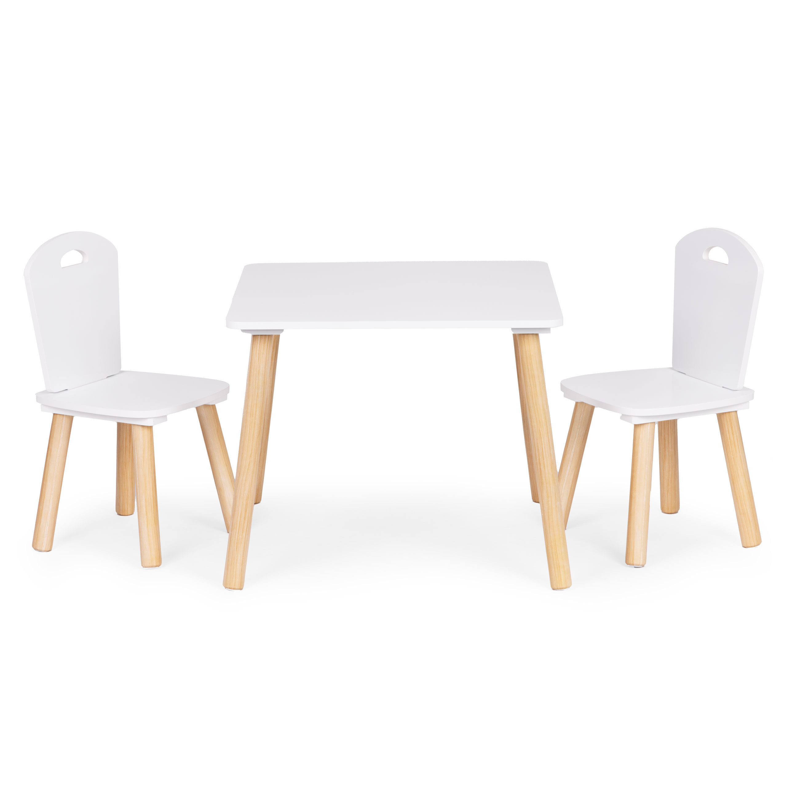 Zestaw mebli dla dzieci stolik + 2 krzesła białe ECOTOYS - obrazek 4