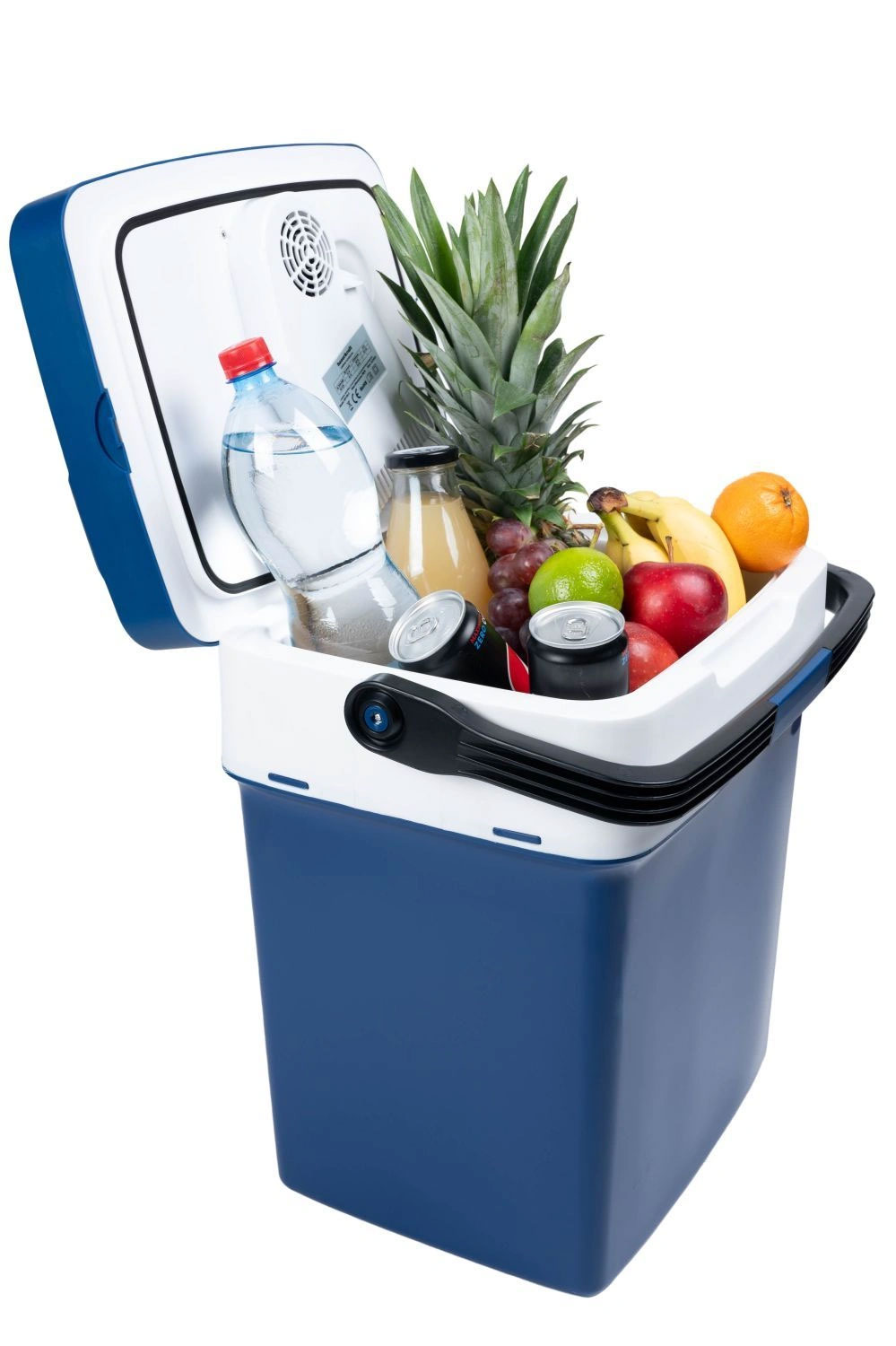 Lodówka turystyczna przenośna samochodowa 29L 220-240V DC12V funkcja grzania wkład gratis niebieska - obrazek 4