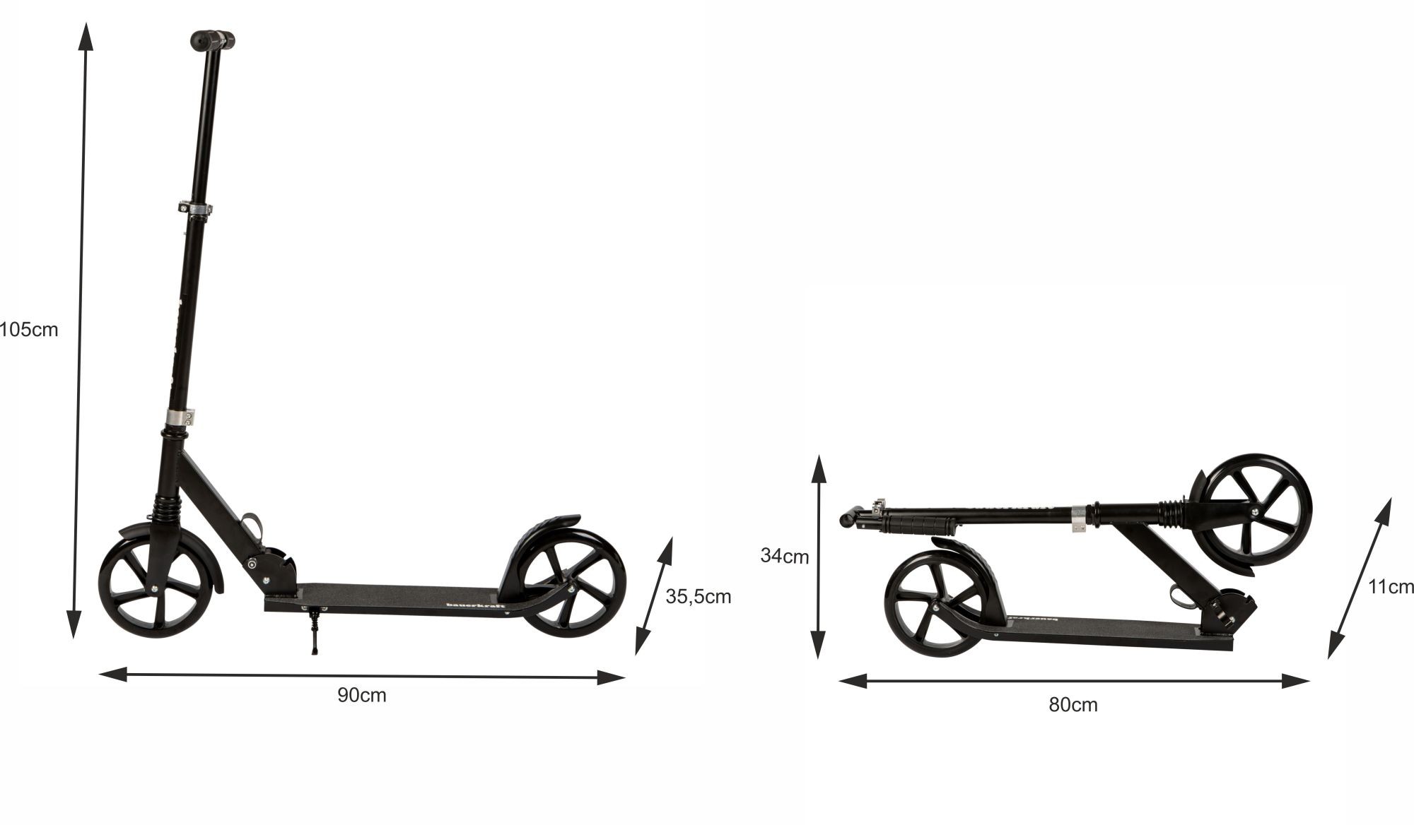Hulajnoga miejska dla dzieci i młodzieży składana regulacja wysokości 95-105 cm koła 200 mm - obrazek 5