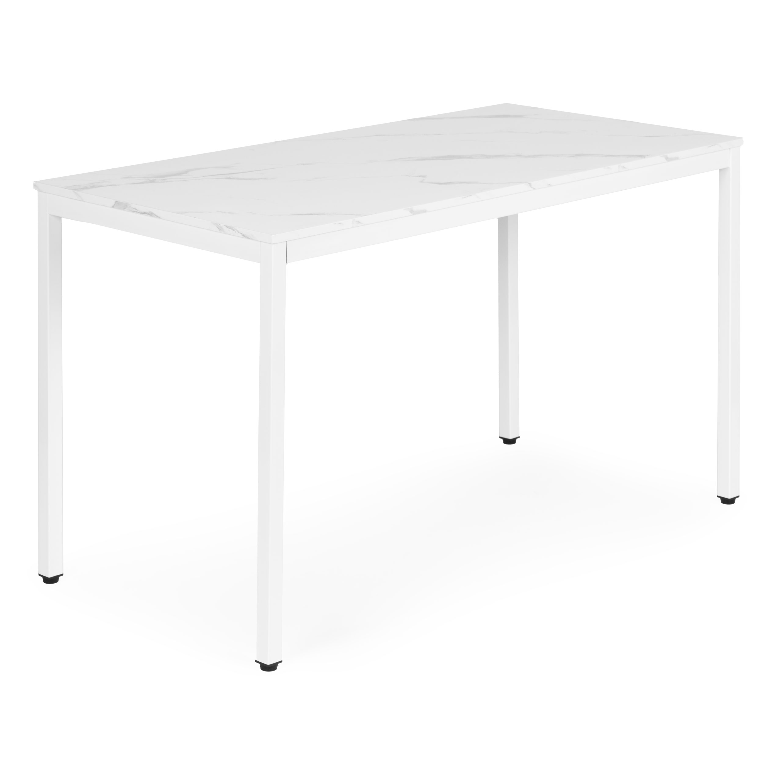 Stół do kuchni jadalni dla 4-5 osób biurko komputerowe 120x60 cm biały marmur ModernHome - obrazek 5