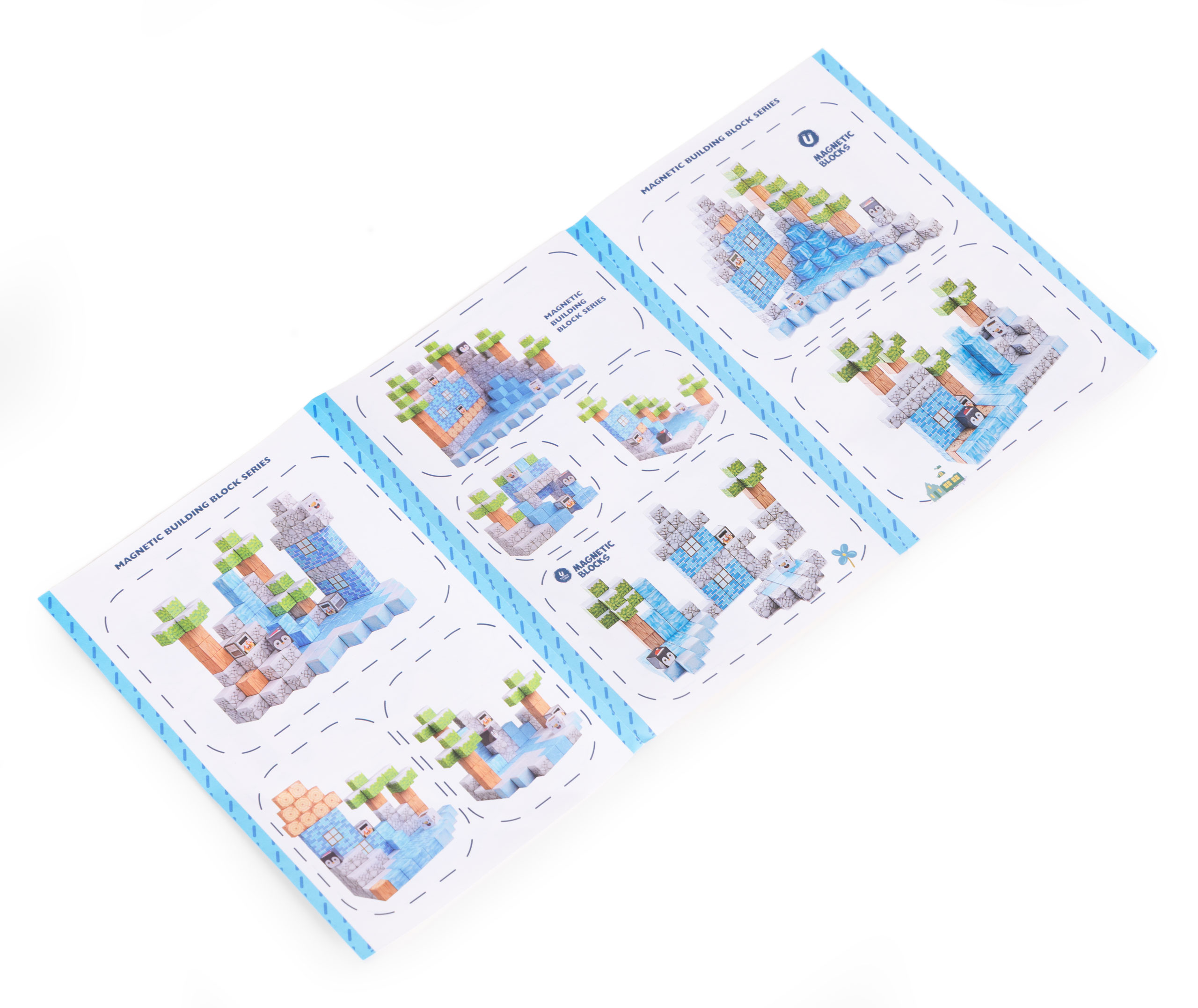 Klocki magnetyczne konstrukcyjne dla dzieci zestaw 97 elementów - Zima - obrazek 5