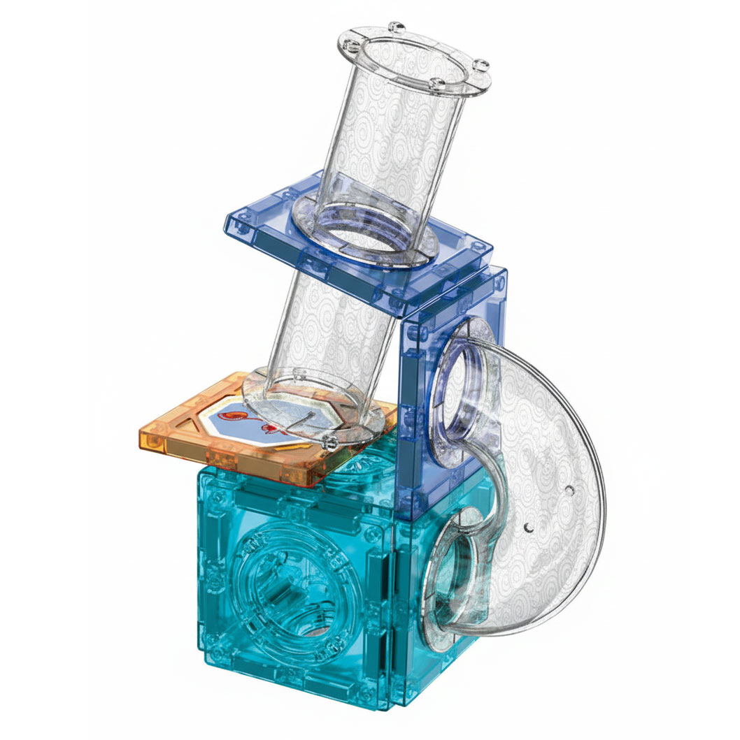 Klocki magnetyczne kontrukcyjne 3D tor kulkowy kulodrom 113 elementów - obrazek 5