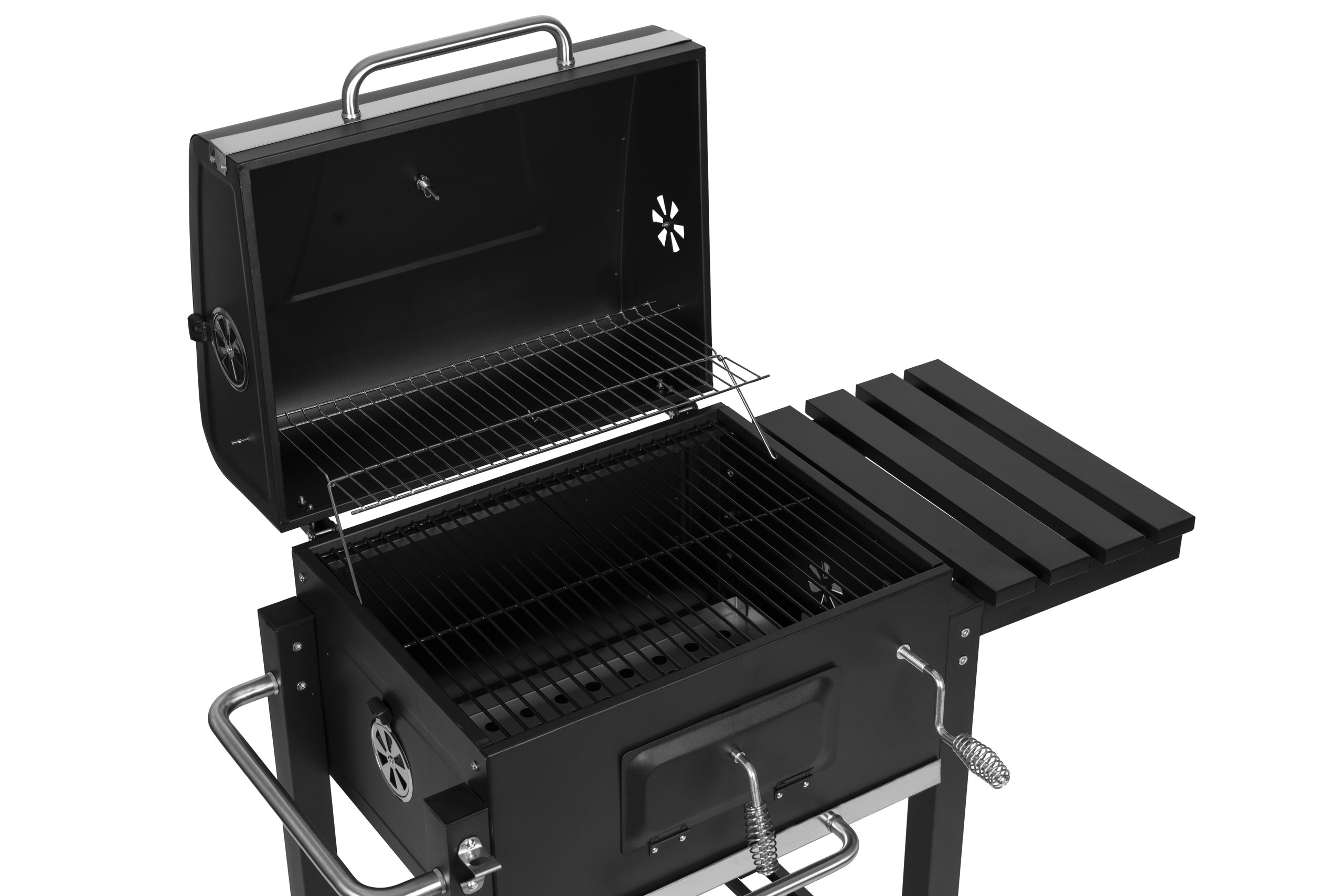 Grill węglowy duży ogrodowy z pokrywą termometr półki koła dmuchawa gratis - obrazek 5