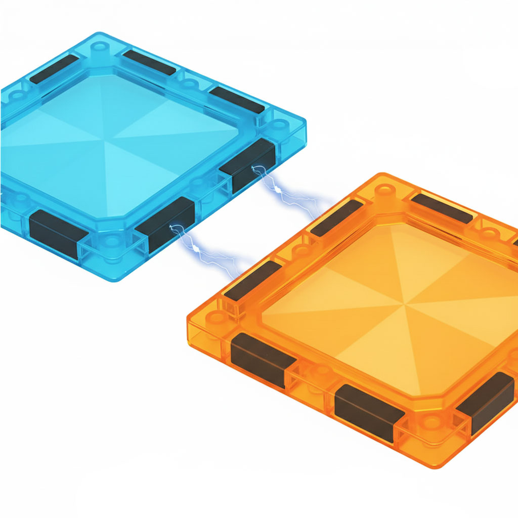 Klocki magnetyczne kontrukcyjne 3D tor kulkowy kulodrom 113 elementów - obrazek 6