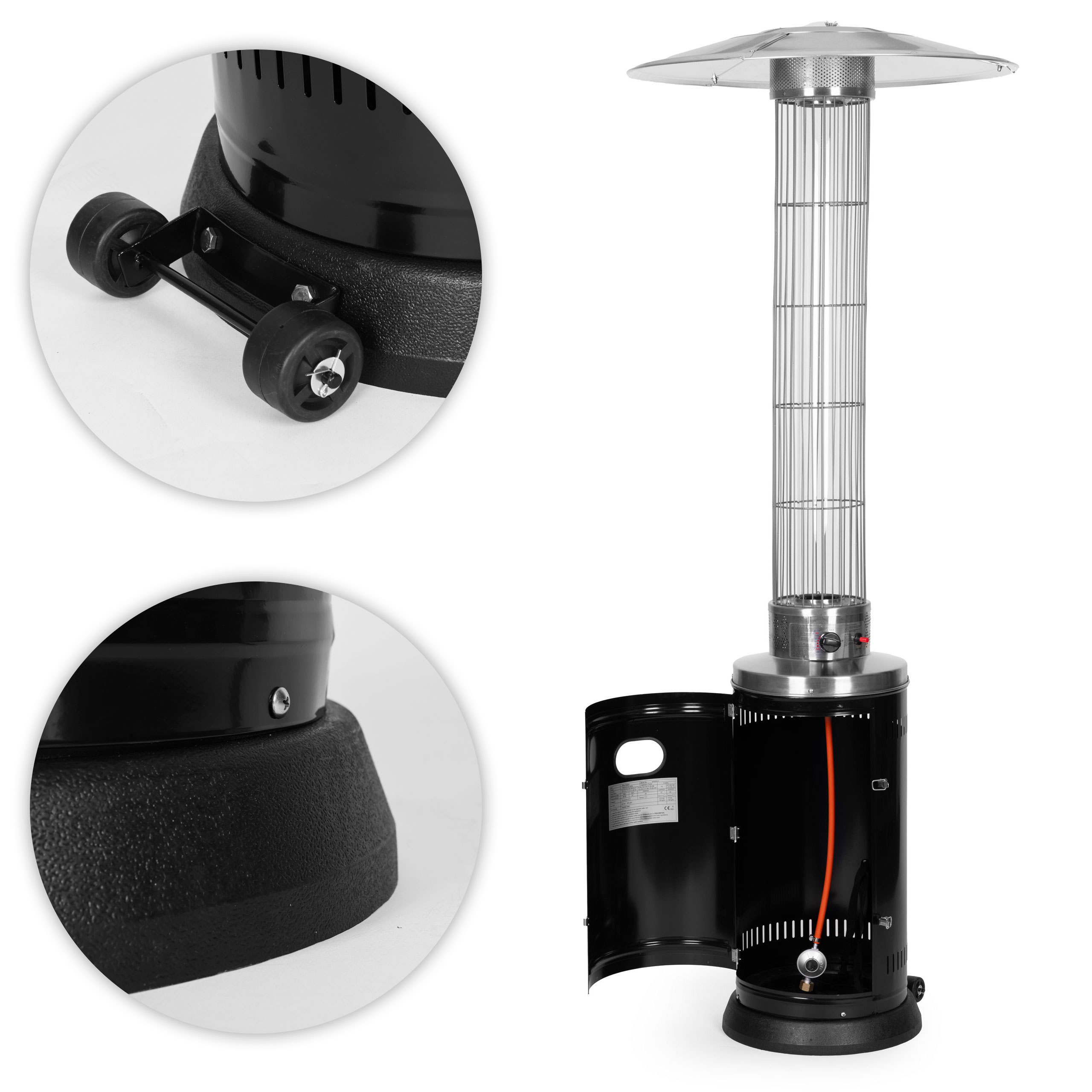 Ogrzewacz parasol gazowy grzejnik 9 kW szklany na ogród patio reduktor wąż pokrowiec MultiGarden - obrazek 7