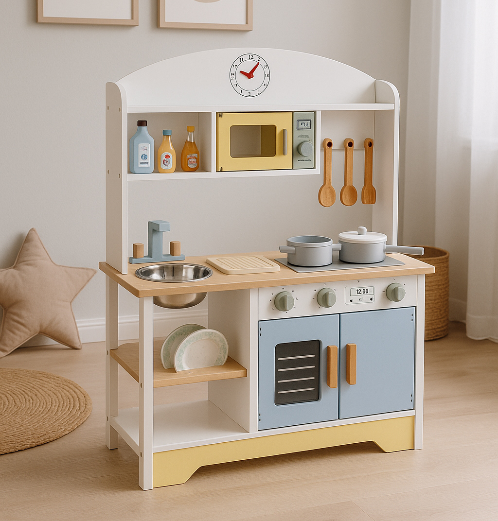 Kuchnia dla dzieci piekarnik pralka mikrofala 12 akcesoriów ECOTOYS - obrazek 7