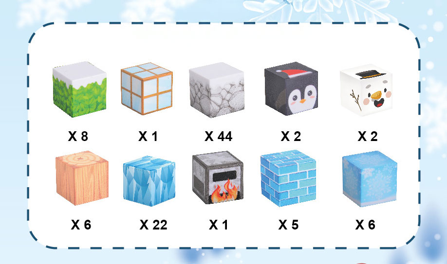 Klocki magnetyczne konstrukcyjne dla dzieci zestaw 97 elementów - Zima - obrazek 7