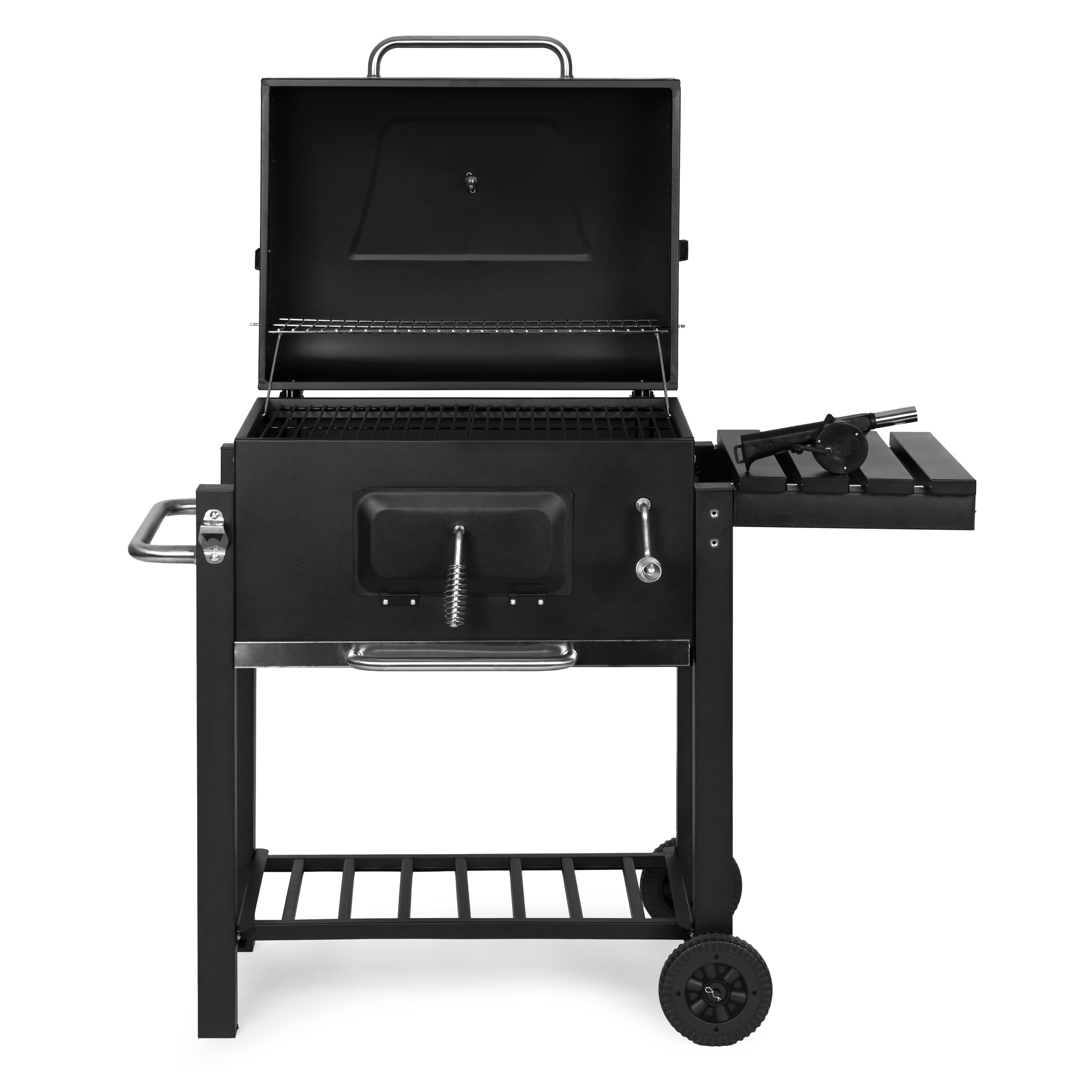 Grill węglowy duży ogrodowy z pokrywą termometr półki koła dmuchawa gratis - obrazek 7