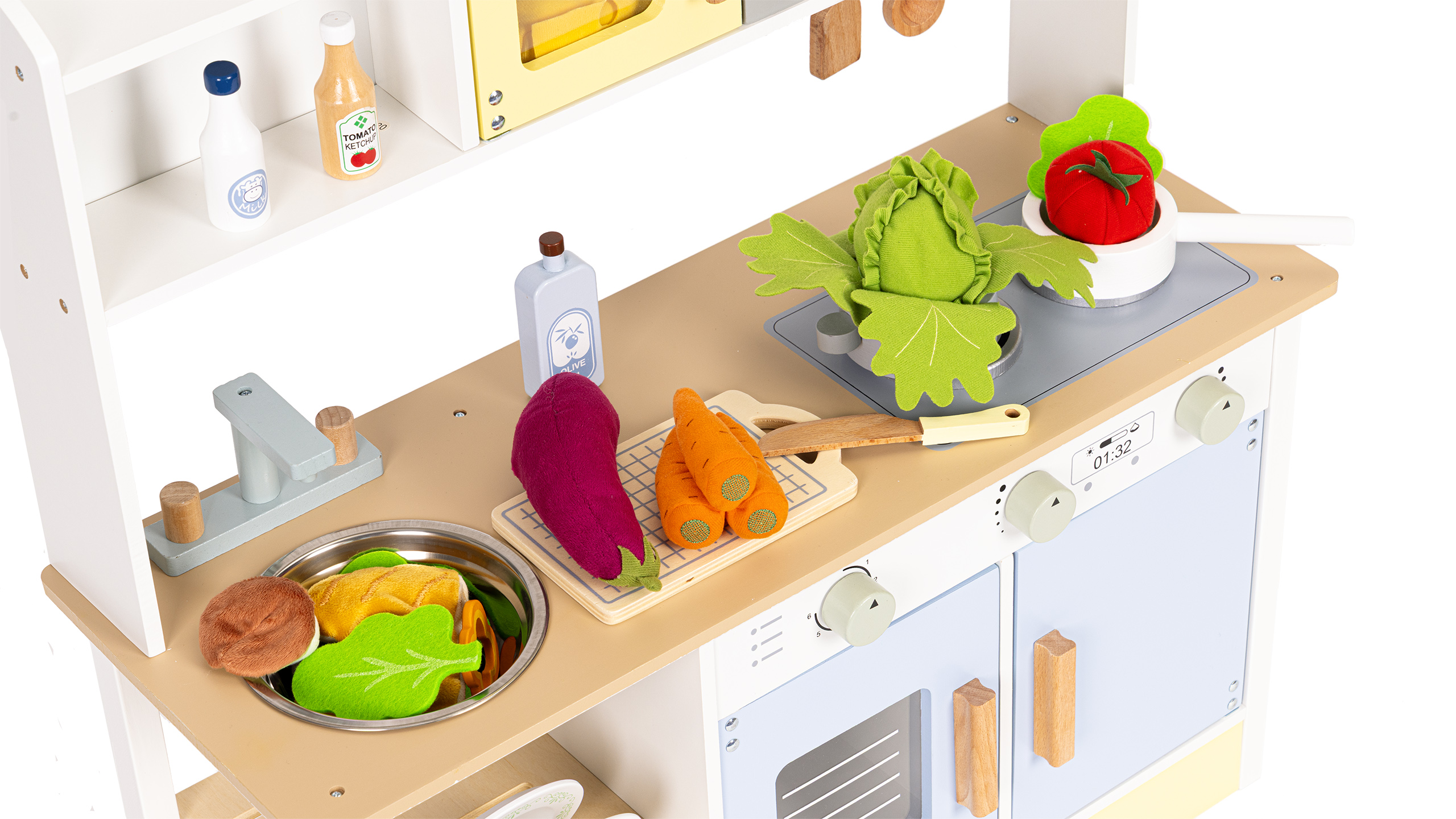 Kuchnia dla dzieci piekarnik pralka mikrofala 12 akcesoriów ECOTOYS - obrazek 8