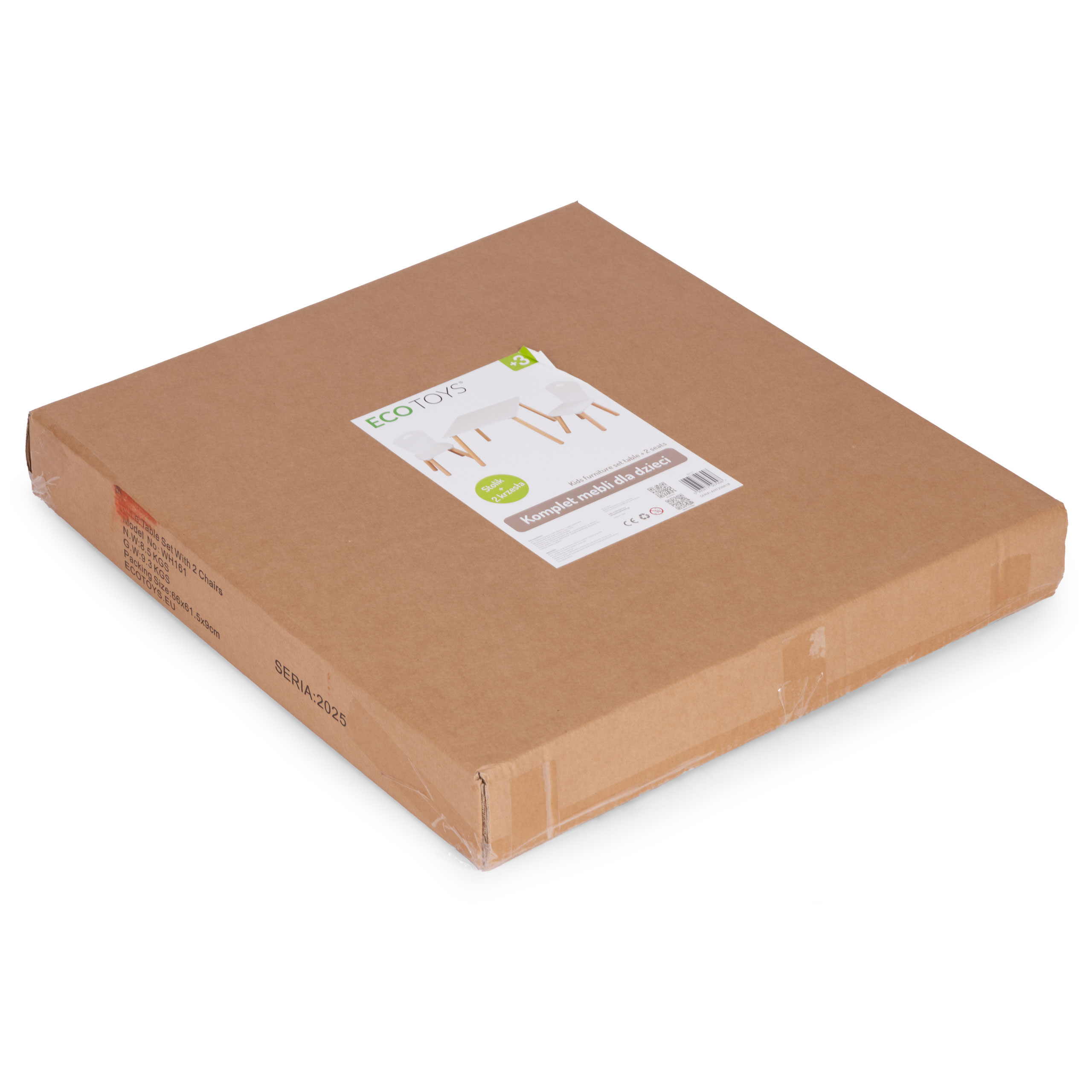 Zestaw mebli dla dzieci stolik + 2 krzesła białe ECOTOYS - obrazek 9