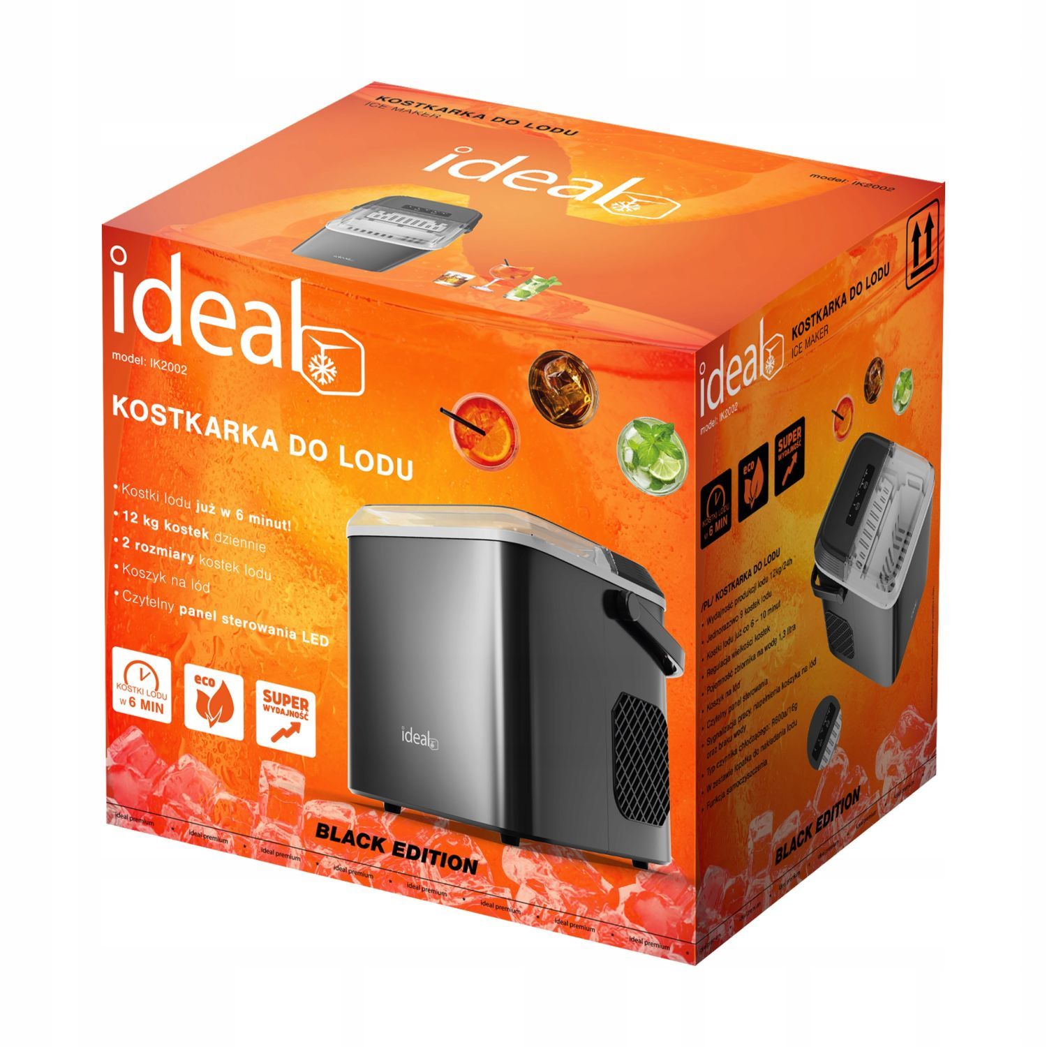 Kostkarka do lodu domowa maszyna do kostek kuszony lód 12 kg 100W IDEAL - obrazek 9