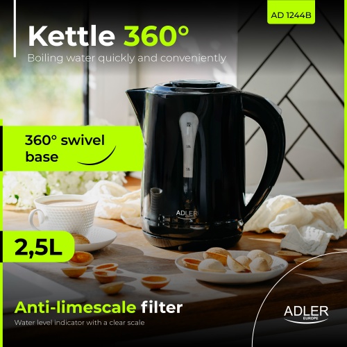 AD 1244 black Czajnik plastikowy 2,5 L - obrazek 16