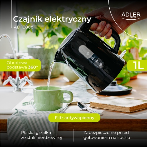 AD 1380b Czajnik elektryczny 1,0 L | STRIX | Obrotowa podstawa | - obrazek 12