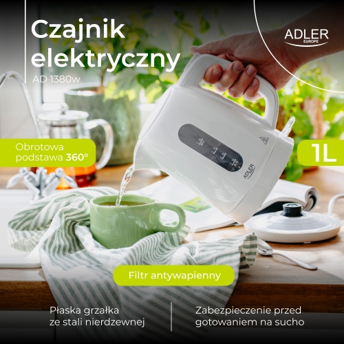 AD 1380w Czajnik elektryczny 1,0 L | STRIX | Obrotowa podstawa | - obrazek 12