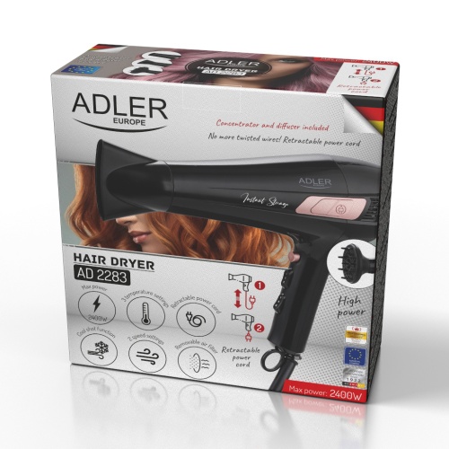 AD 2283 Suszarka ze zwijanym przewodem - 2400W + dyfuzor - obrazek 9