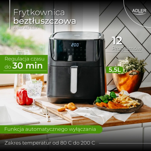 AD 6317 Frytkownica beztłuszczowa - 12 programów 5,5 L - Air Fryer - obrazek 16