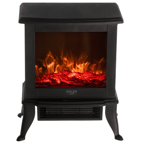 AD 7754 Kominek elektryczny | 2 poziomy grzania: 1000W / 1800W | Efekt 3D płomienia | Termostat
