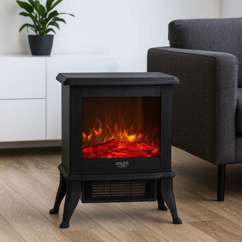 AD 7754 Kominek elektryczny | 2 poziomy grzania: 1000W / 1800W | Efekt 3D płomienia | Termostat - obrazek 10
