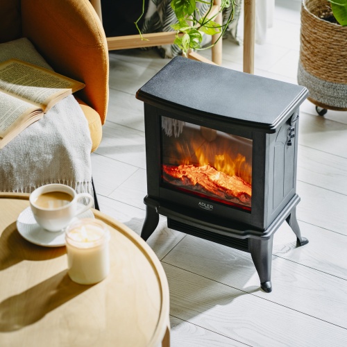 AD 7754 Kominek elektryczny | 2 poziomy grzania: 1000W / 1800W | Efekt 3D płomienia | Termostat - obrazek 12