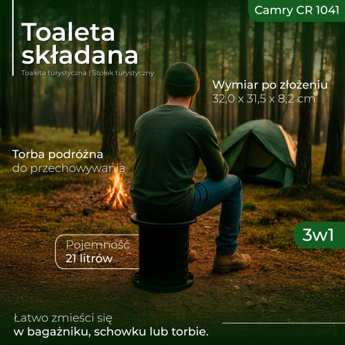 CR 1041 Toaleta składana - przenośna |Toaleta turystyczna | Stołek turystyczny - obrazek 12