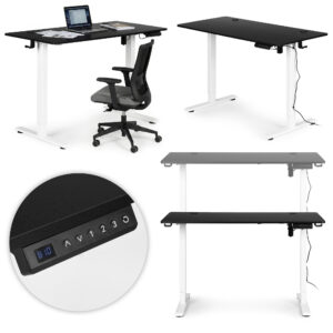 Biurko elektryczne regulowane 120x60 cm regulacja wysokości 72-117 cm ModernHome