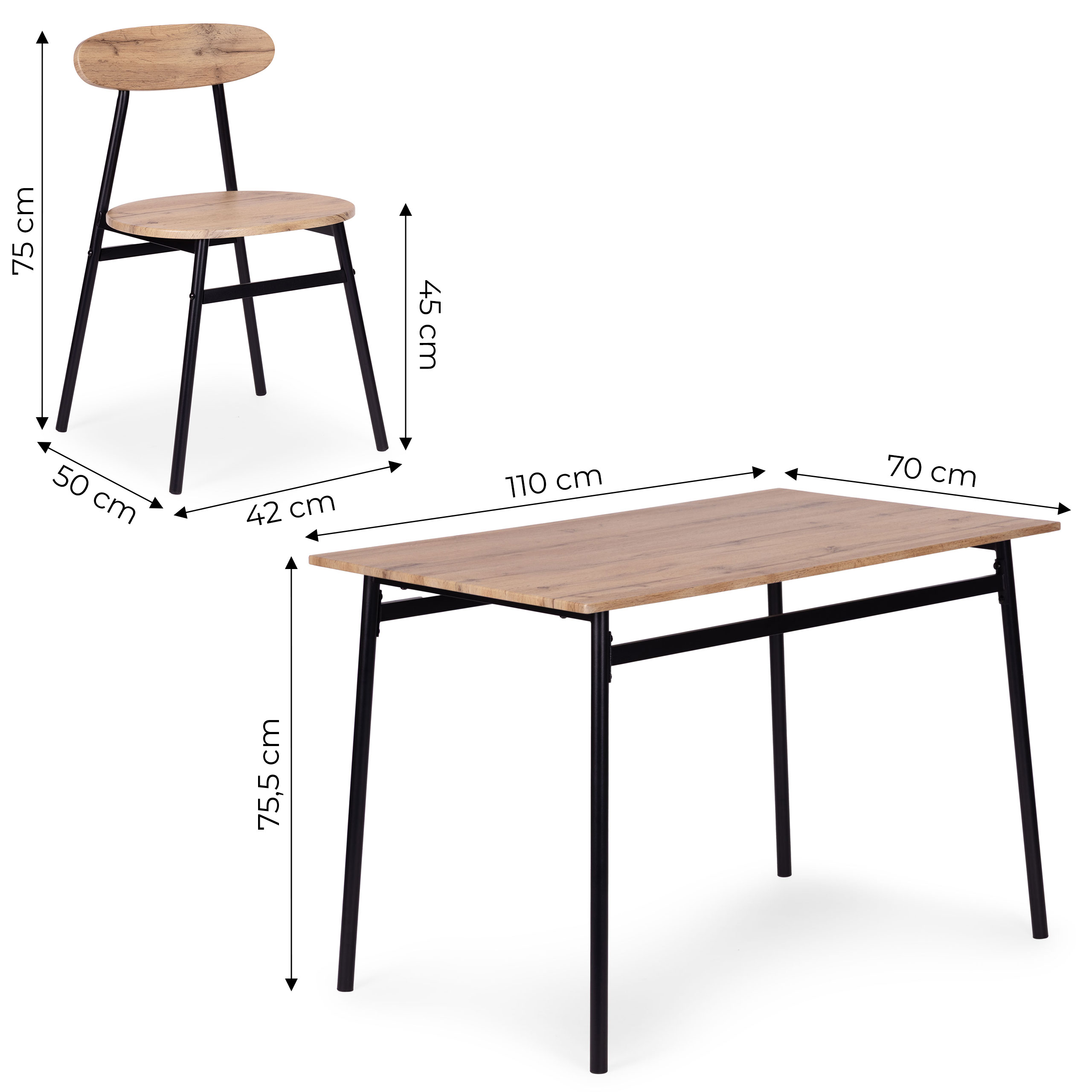 Zestaw mebli do jadalni kuchni stół + 4 krzesła OSLO ModernHome - obrazek 10