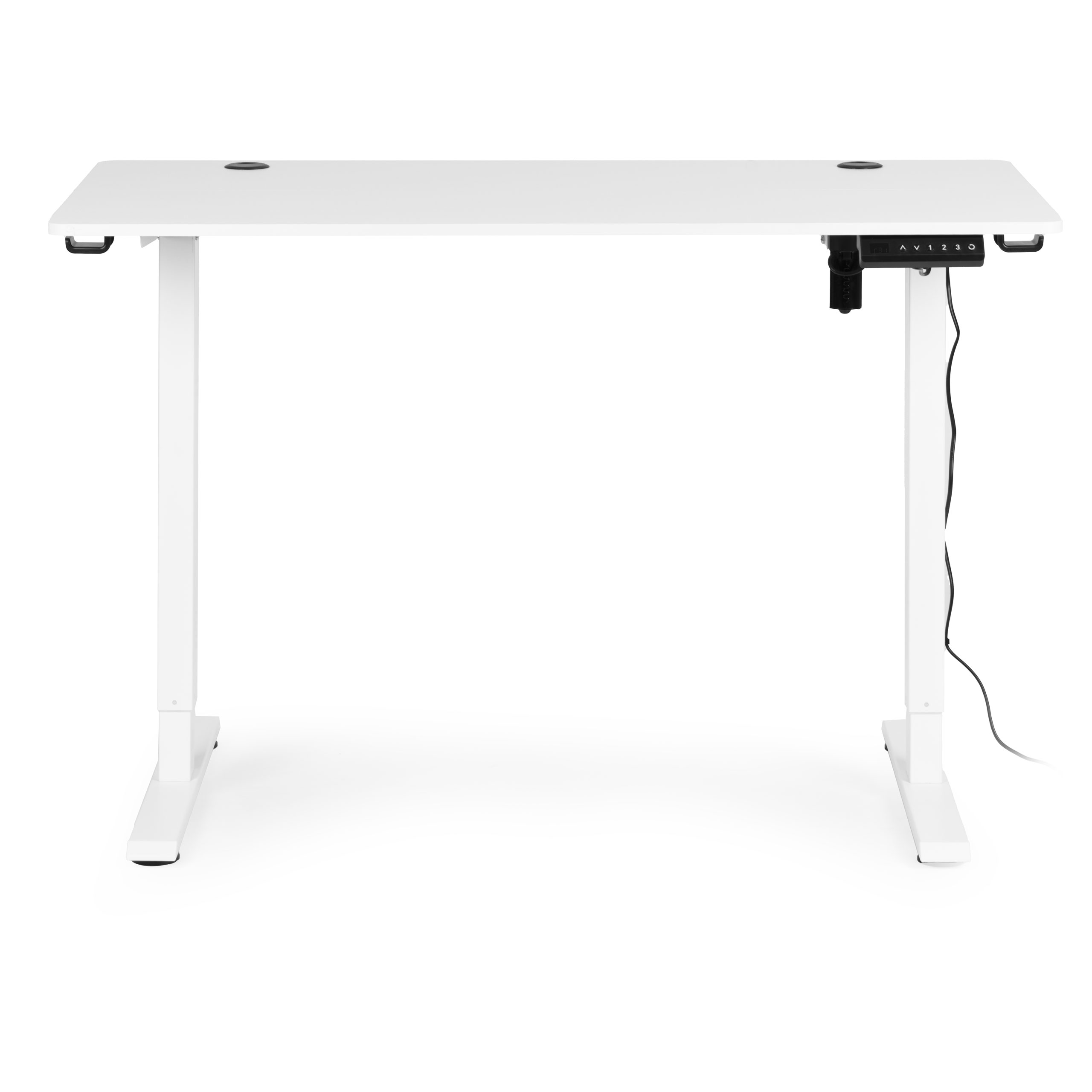 Biurko elektryczne regulowane 120x60 cm regulacja wysokości 72-117 cm białe ModernHome - obrazek 4