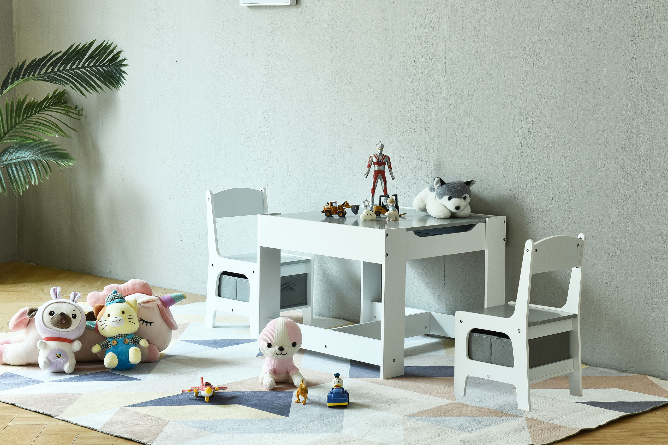 Meble dla dzieci zestaw drewniany stół + 2 krzesła ECOTOYS - obrazek 5
