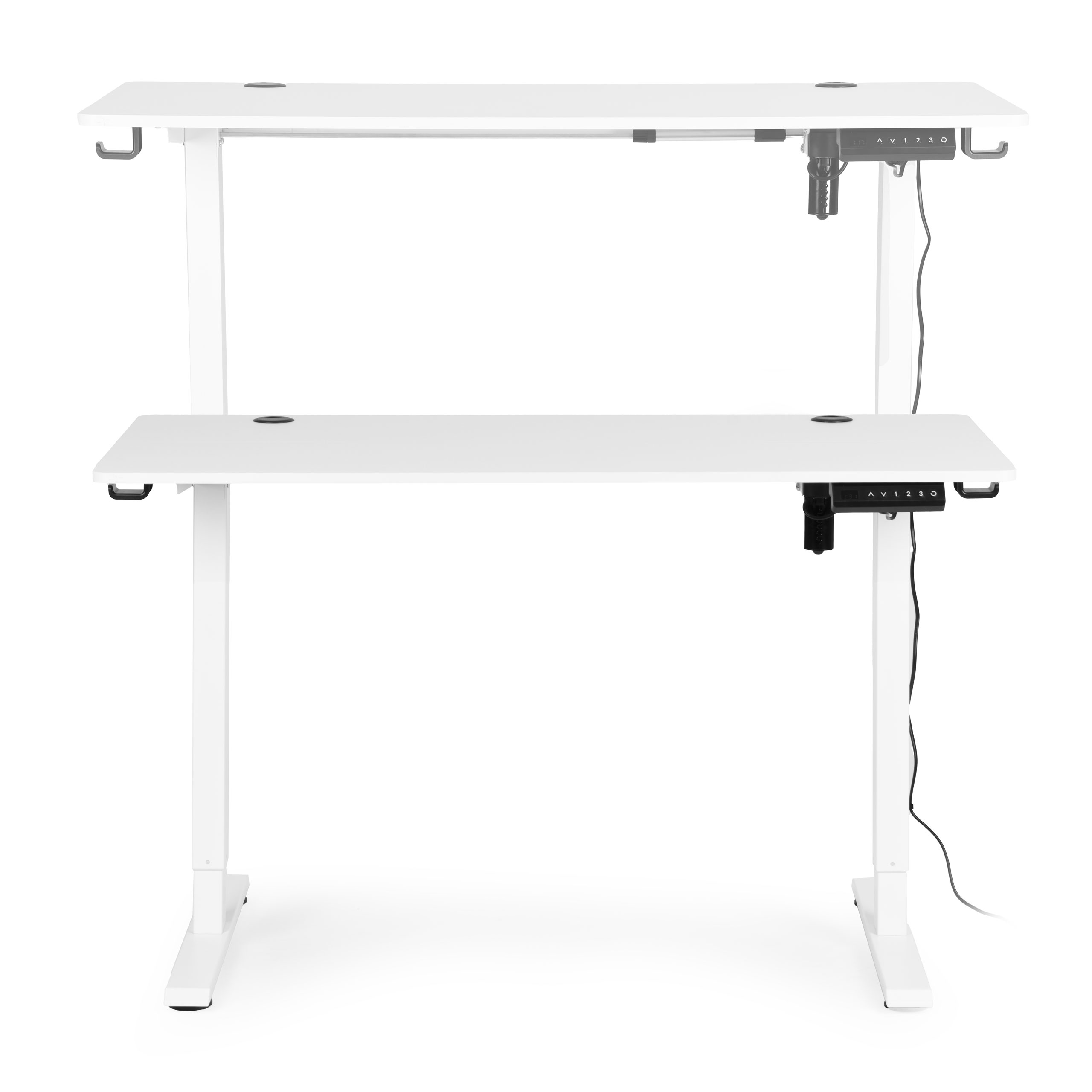 Biurko elektryczne regulowane 120x60 cm regulacja wysokości 72-117 cm białe ModernHome - obrazek 6