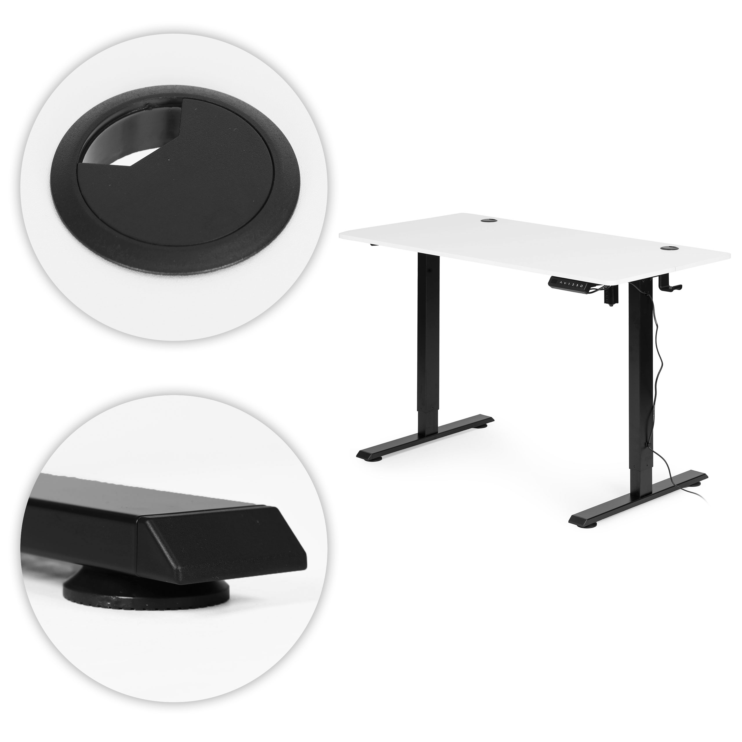 Biurko elektryczne regulowane 120x60 cm regulacja wysokości 72-117 cm ModernHome - obrazek 8