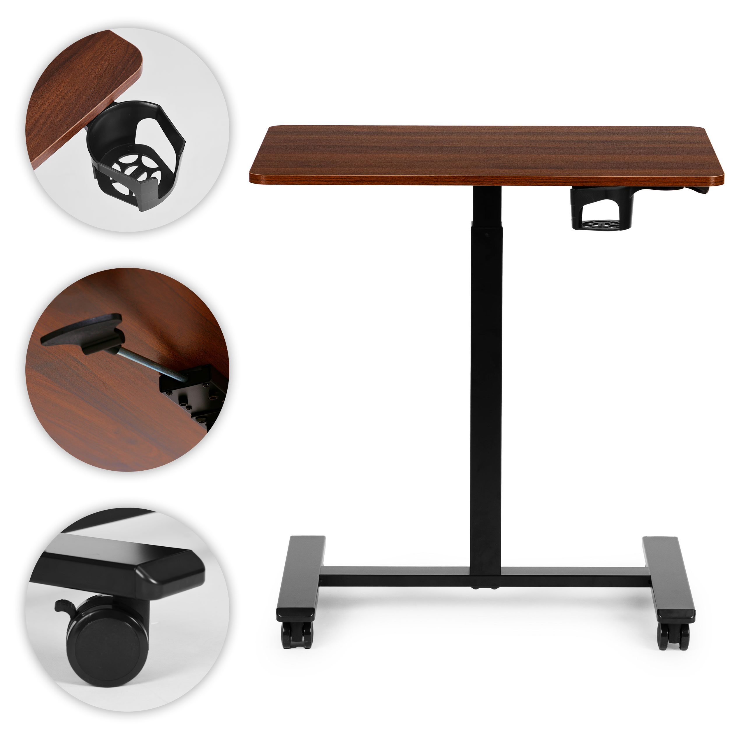 Mobilne biurko regulowane 70x48 cm stolik pod laptopa regulacja wysokości 71,5-112 cm ModernHome - obrazek 8