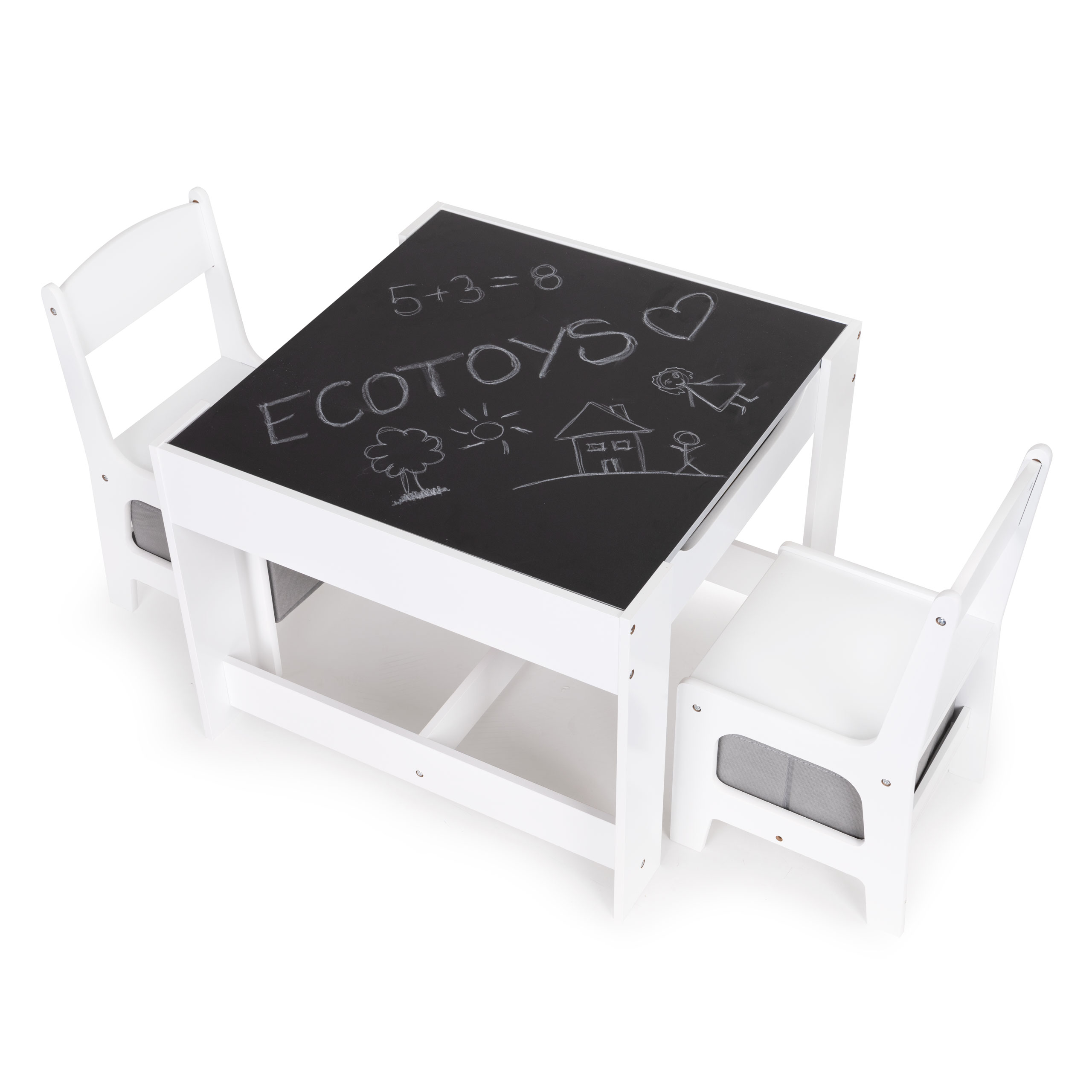Meble dla dzieci zestaw drewniany stół + 2 krzesła ECOTOYS - obrazek 9