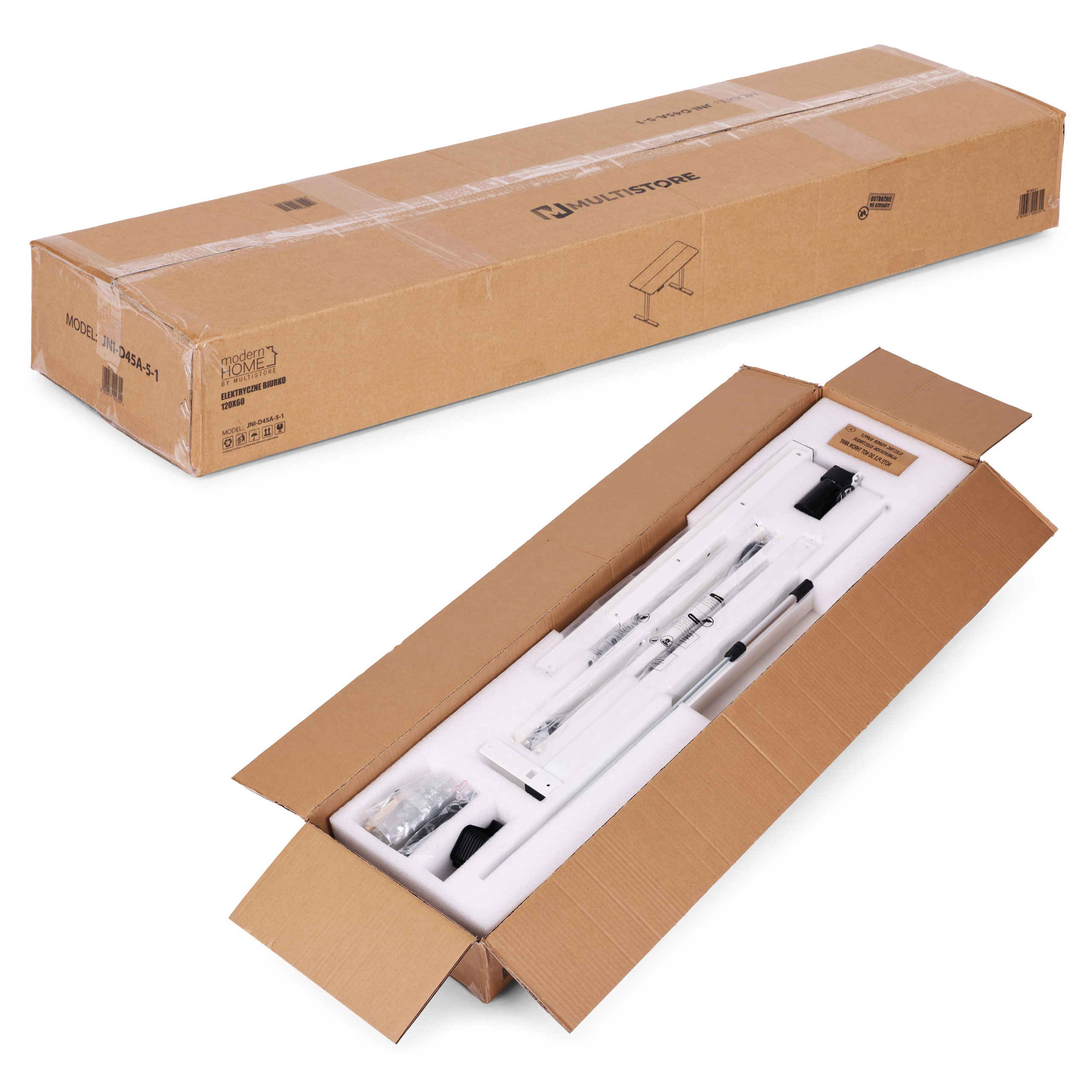 Biurko elektryczne regulowane 120x60 cm regulacja wysokości 72-117 cm ModernHome - obrazek 9